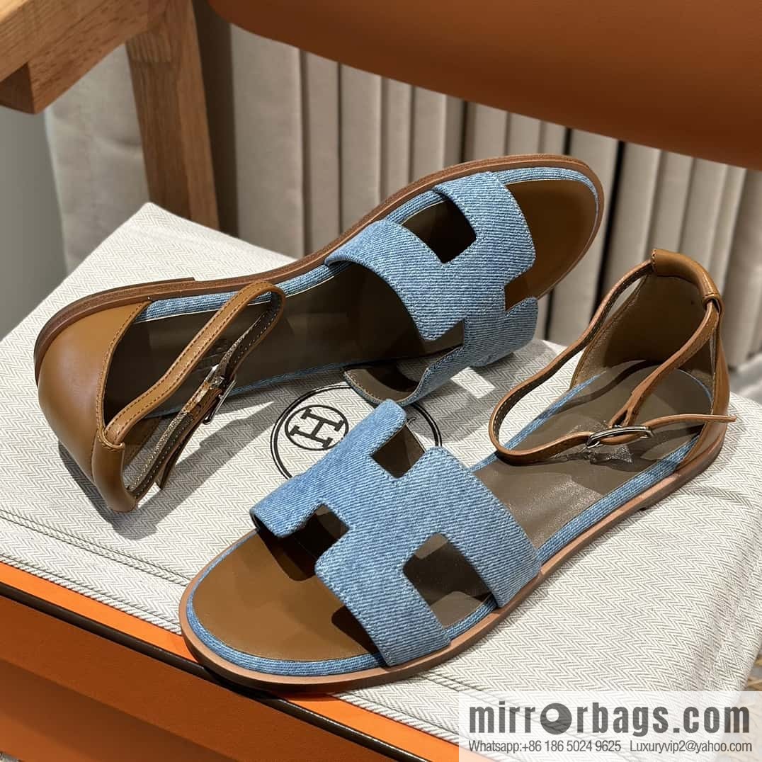 Hermès mouth Italian cowhide, new small sandals