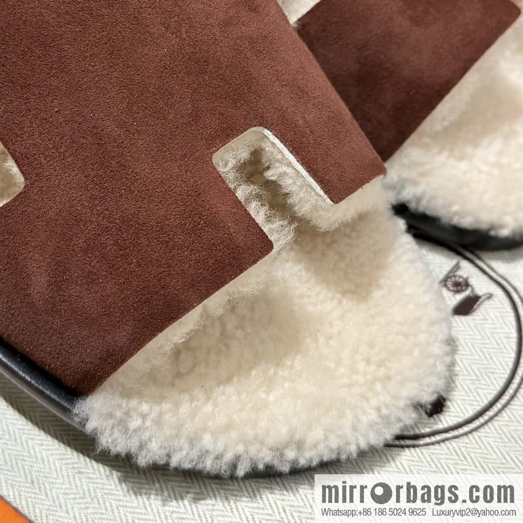 Hermès Australia imported lamb wool lzmir series men's sandals