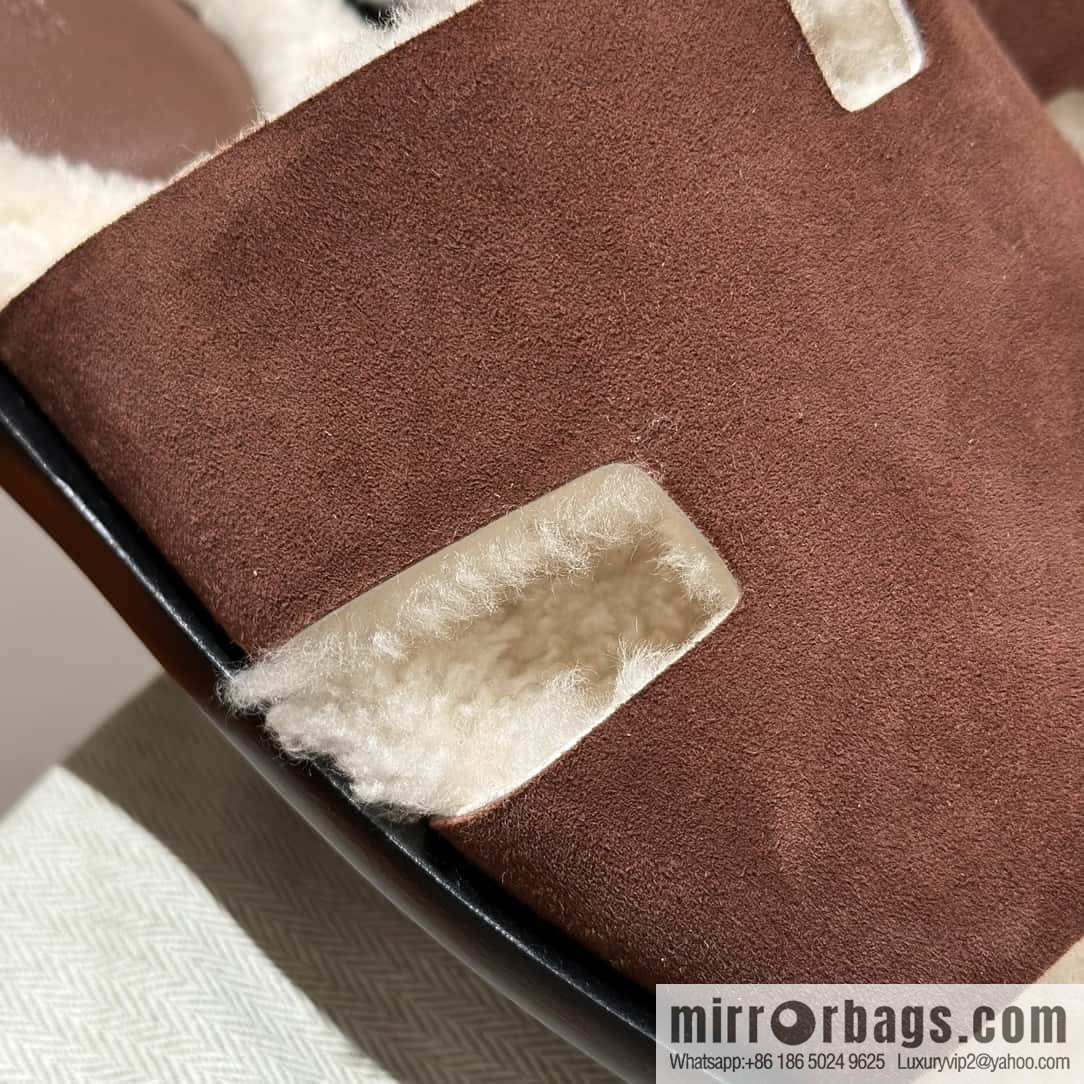 Hermès Australia imported lamb wool lzmir series men's sandals