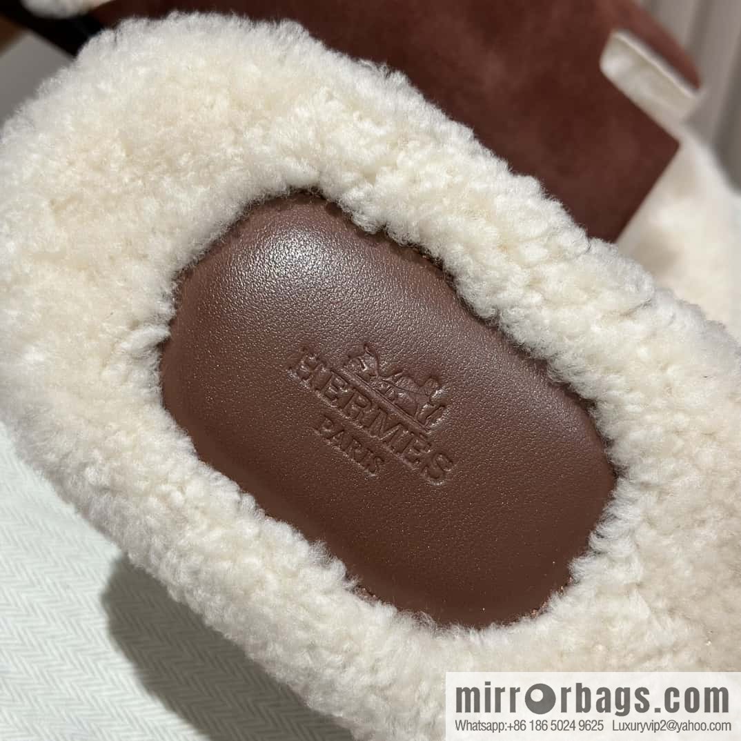 Hermès Australia imported lamb wool lzmir series men's sandals