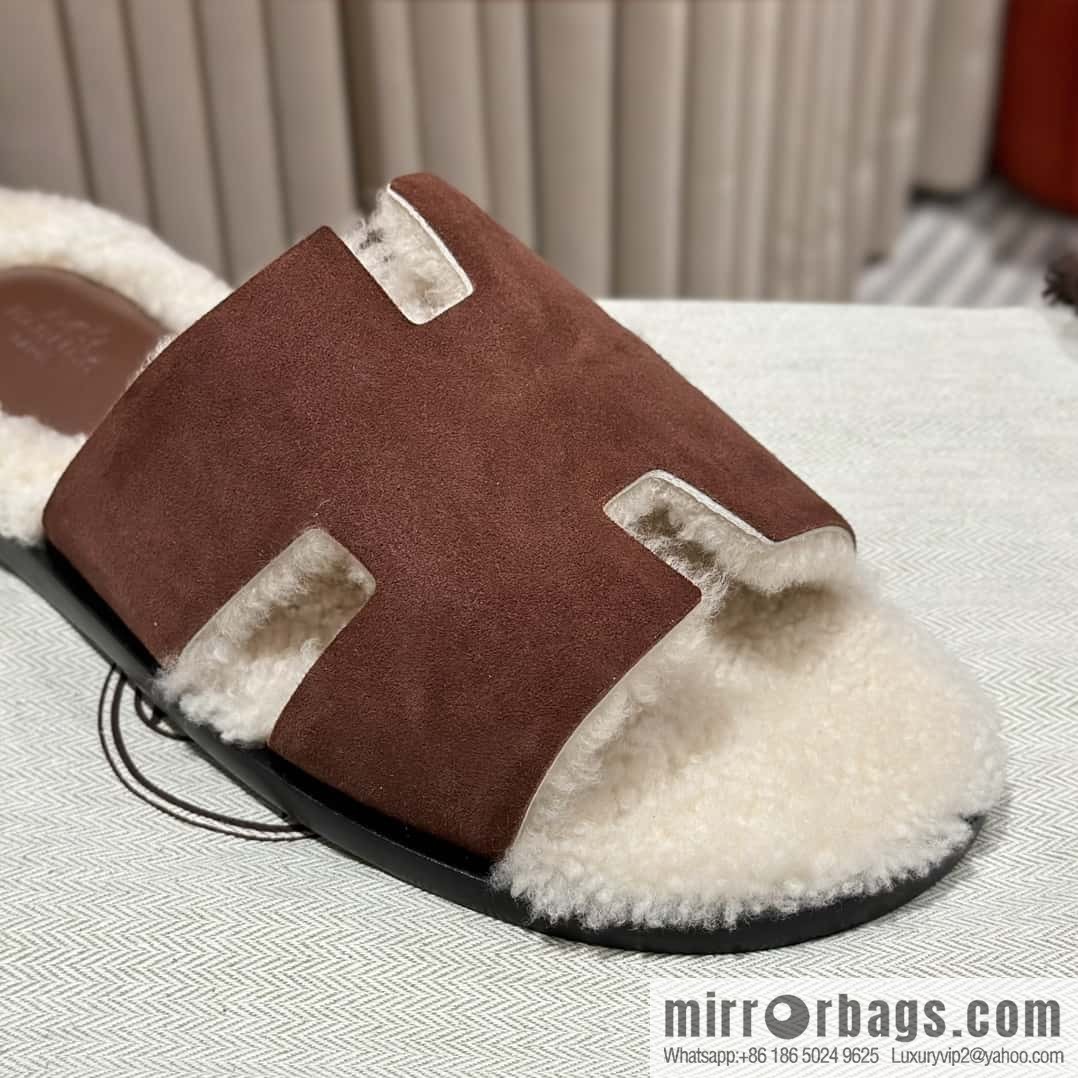 Hermès Australia imported lamb wool lzmir series men's sandals