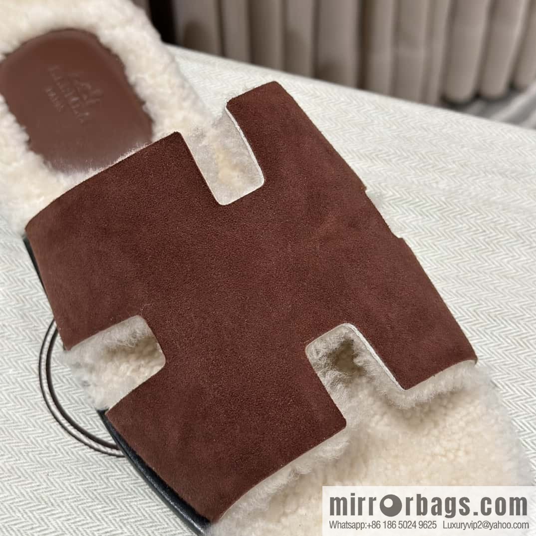 Hermès Australia imported lamb wool lzmir series men's sandals