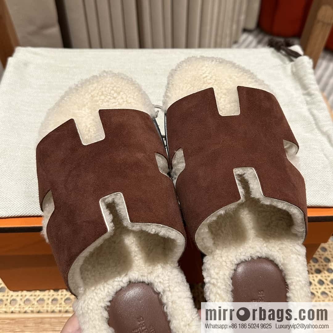 Hermès Australia imported lamb wool lzmir series men's sandals