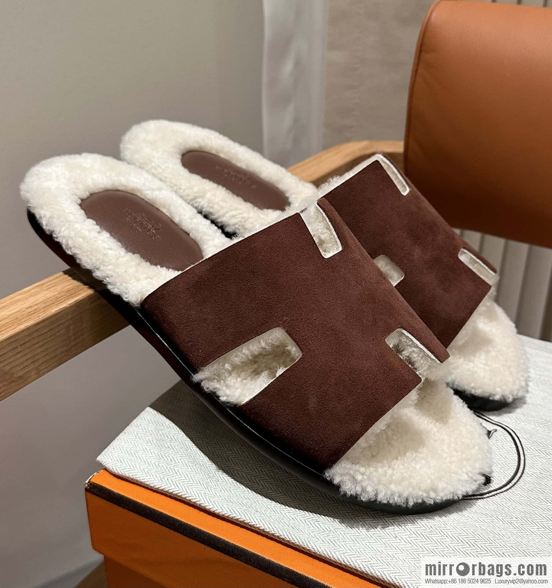 Hermès Australia imported lamb wool lzmir series men's sandals