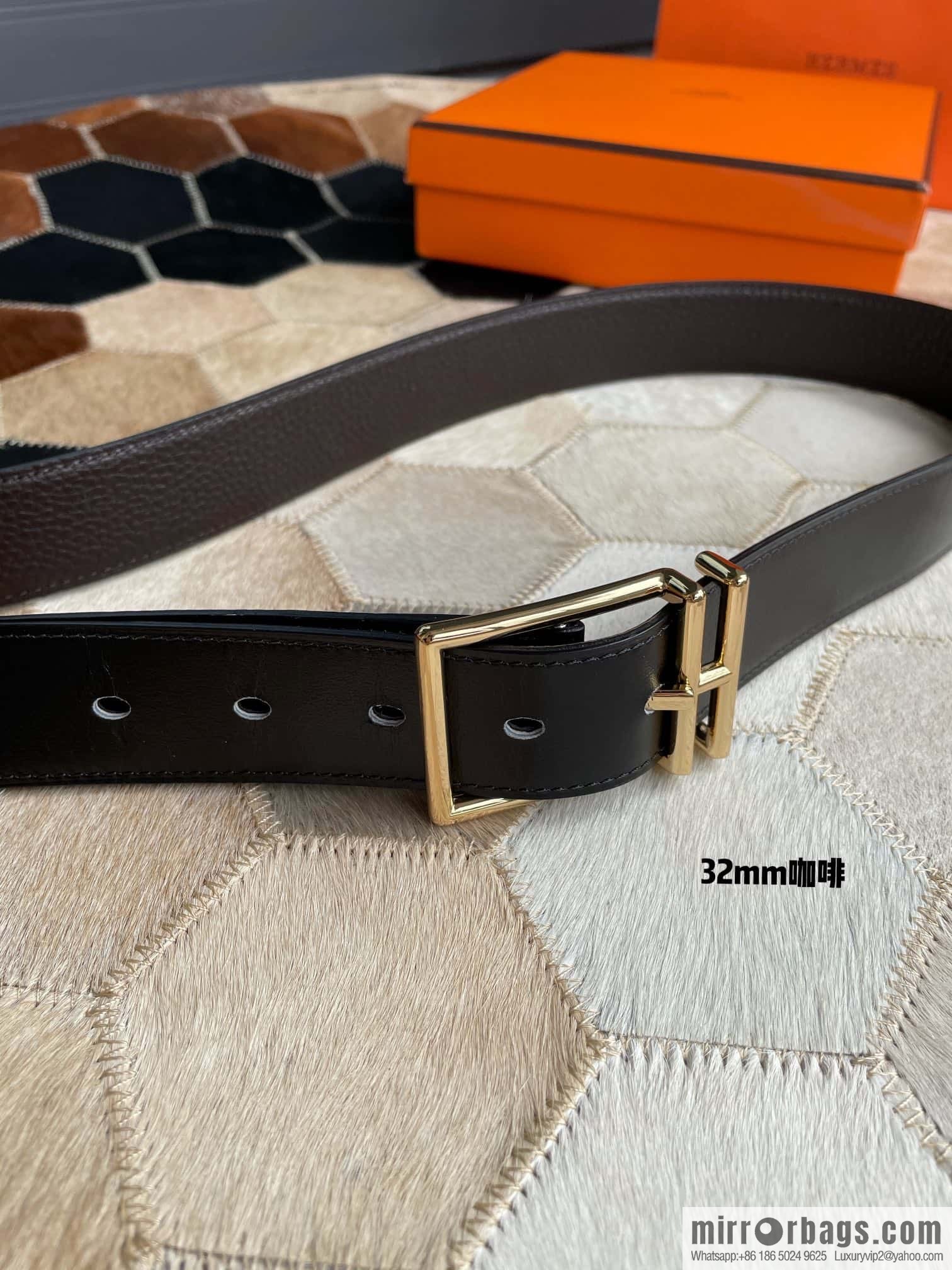 Hermes Nathan 32 PVD Double Sided Belt Belt