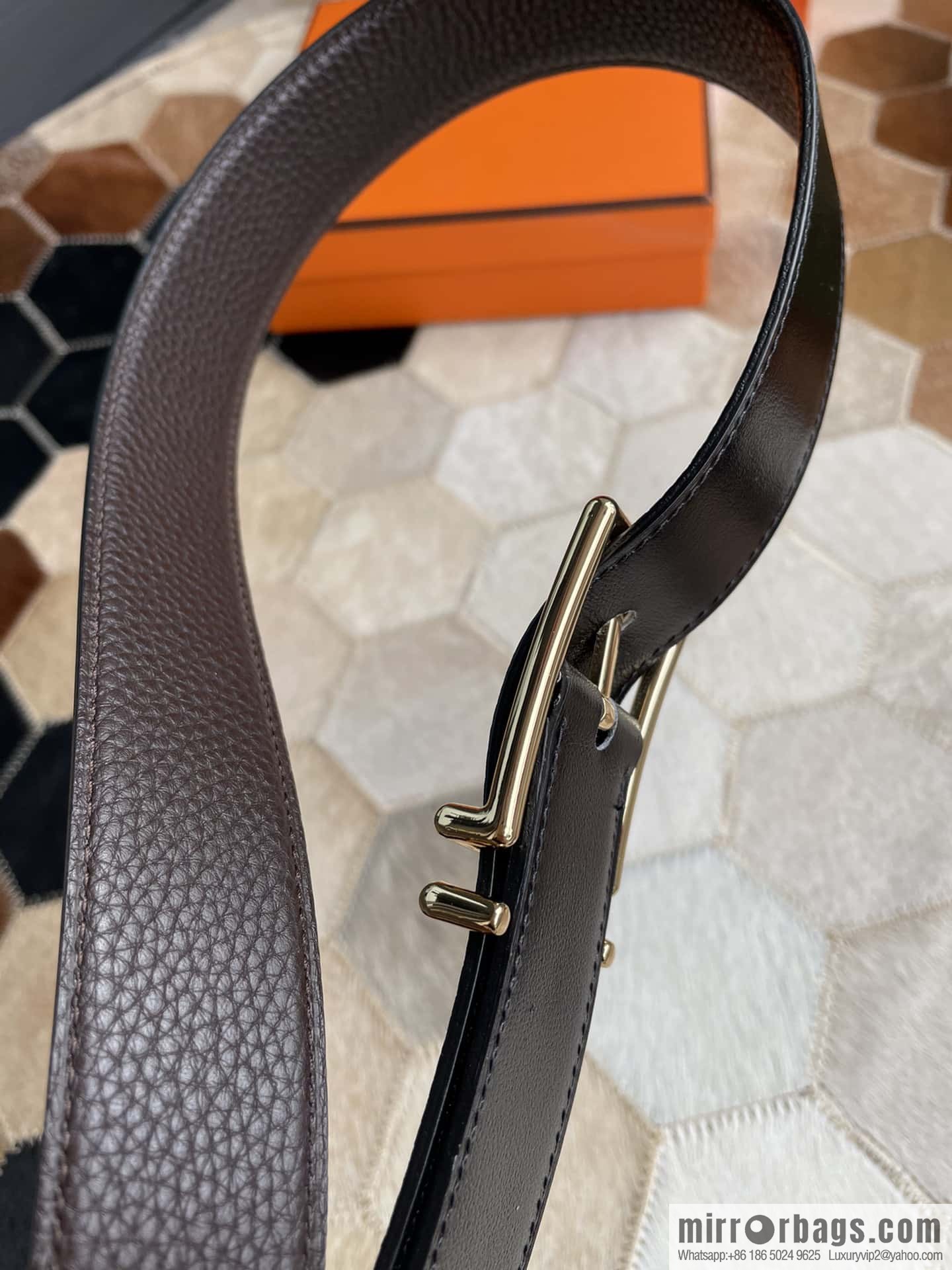 Hermes Nathan 32 PVD Double Sided Belt Belt