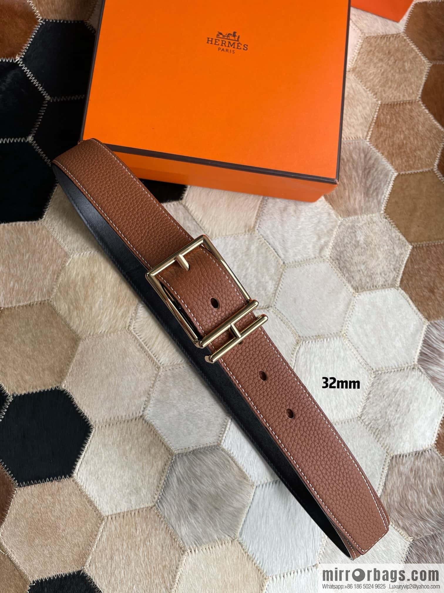 Hermes Nathan 32 PVD Double Sided Belt Belt