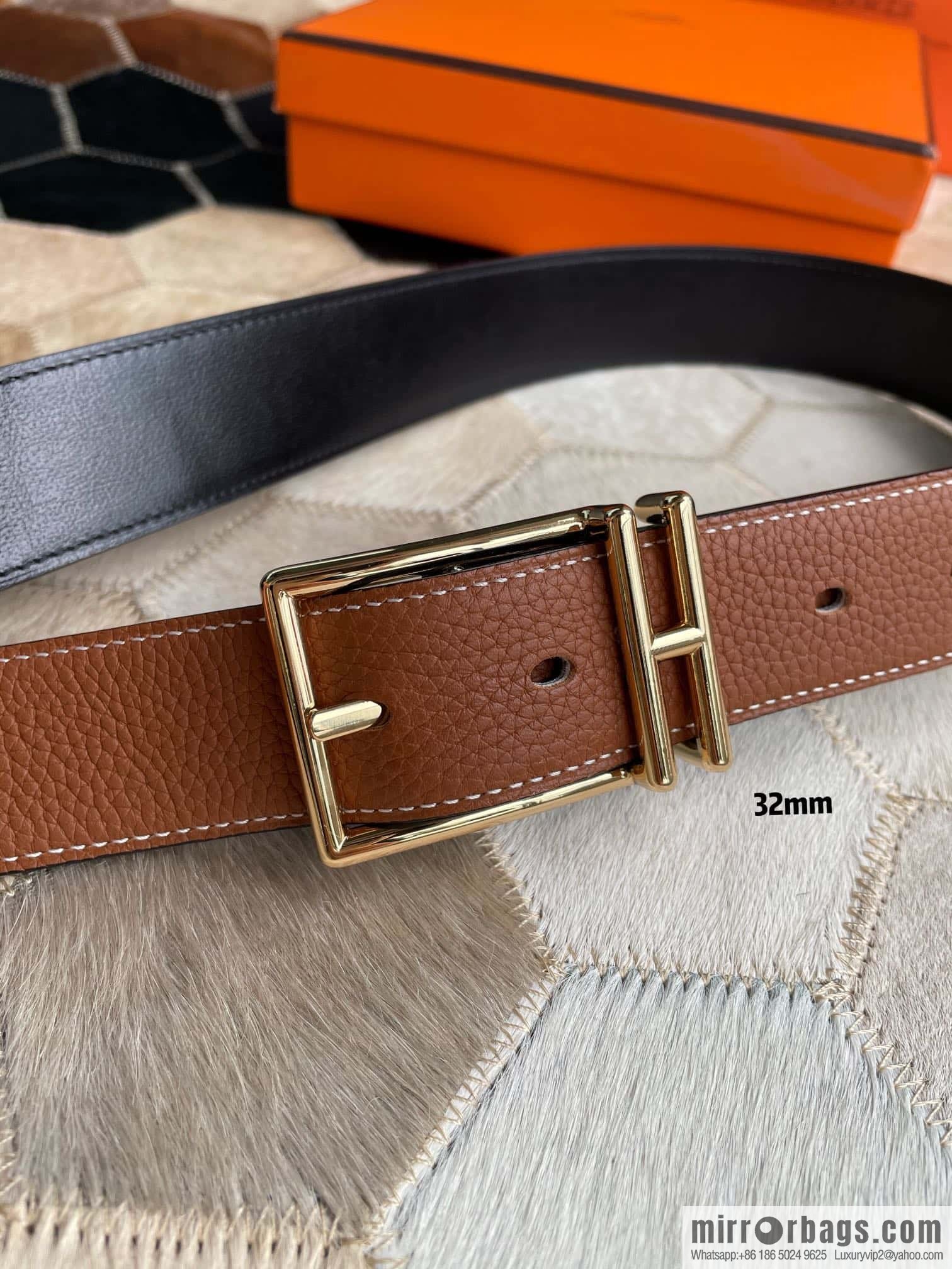 Hermes Nathan 32 PVD Double Sided Belt Belt