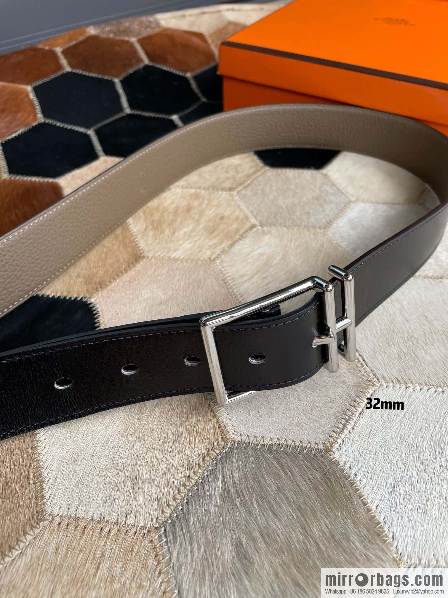 Hermes Nathan 32 PVD Double Sided Belt Belt