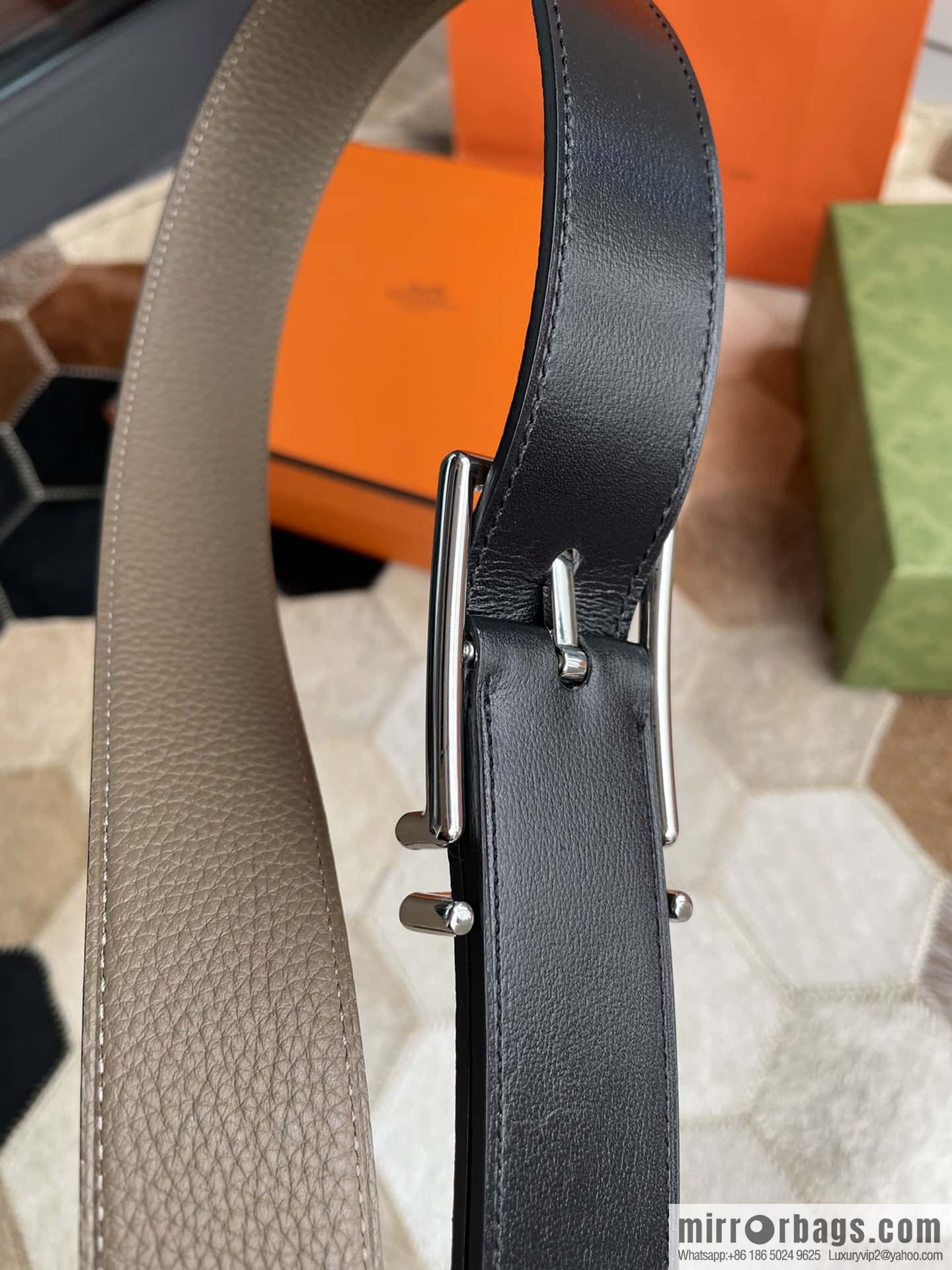 Hermes Nathan 32 PVD Double Sided Belt Belt