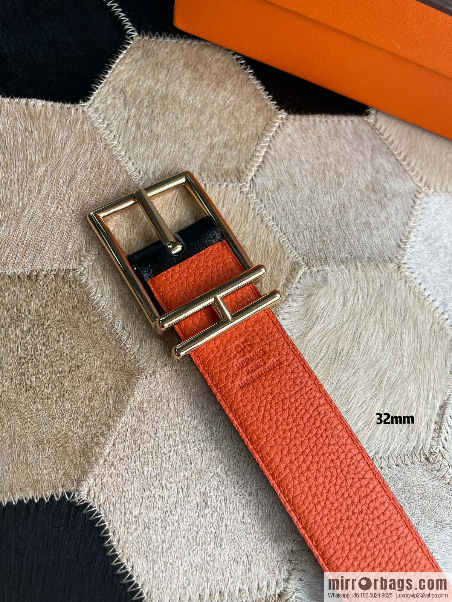Hermes Nathan 32 PVD Double Sided Belt Belt
