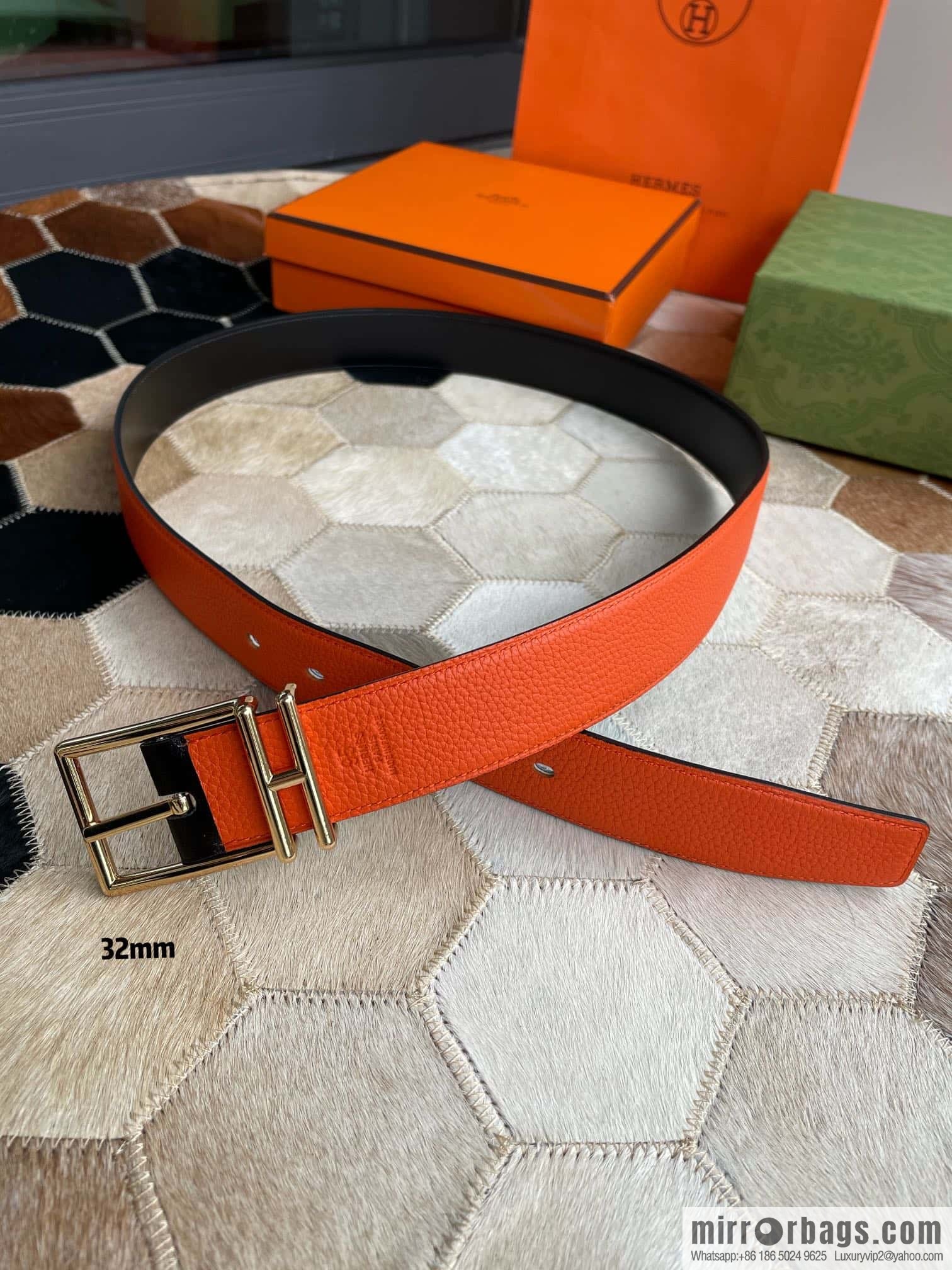 Hermes Nathan 32 PVD Double Sided Belt Belt