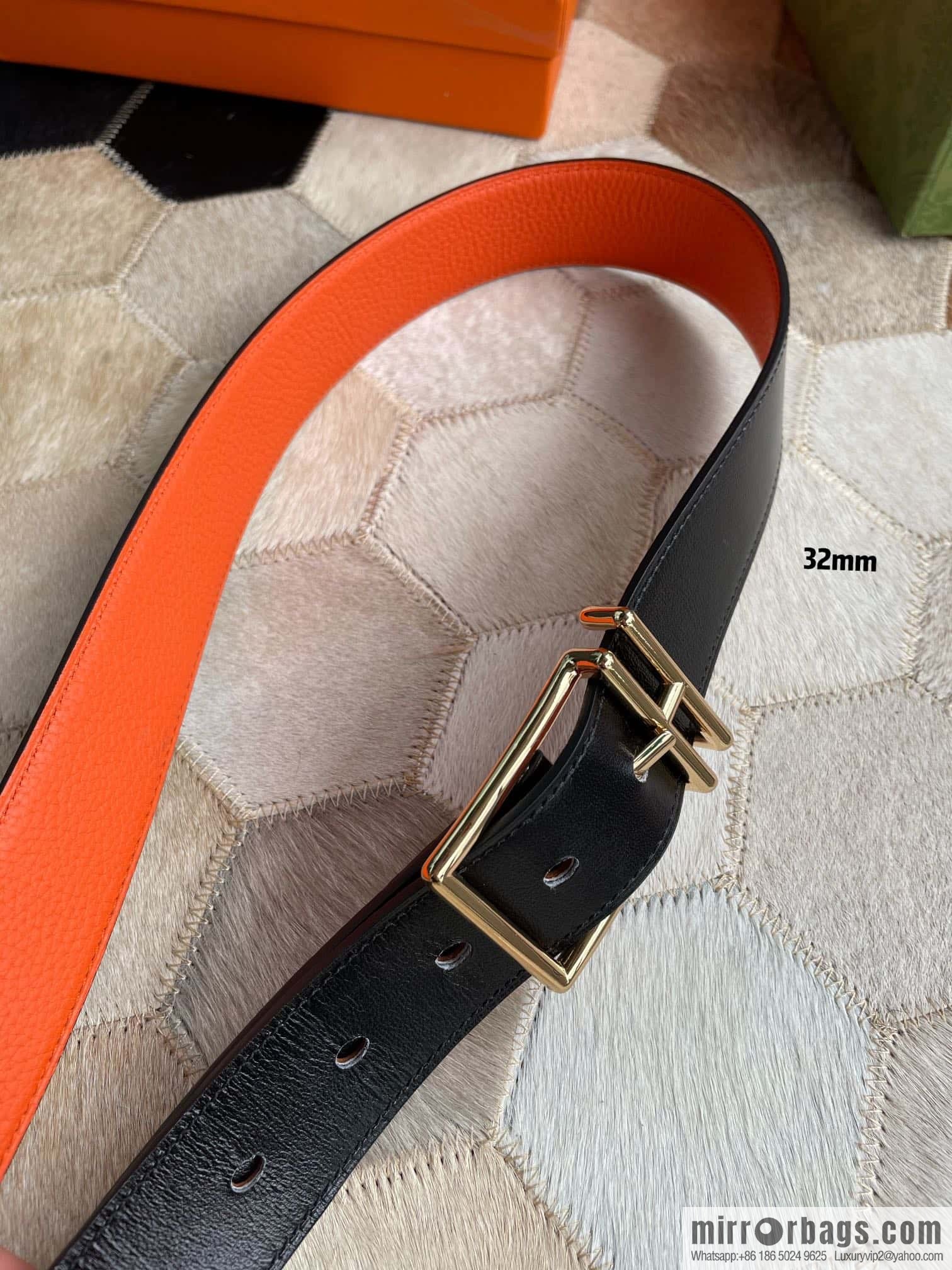 Hermes Nathan 32 PVD Double Sided Belt Belt