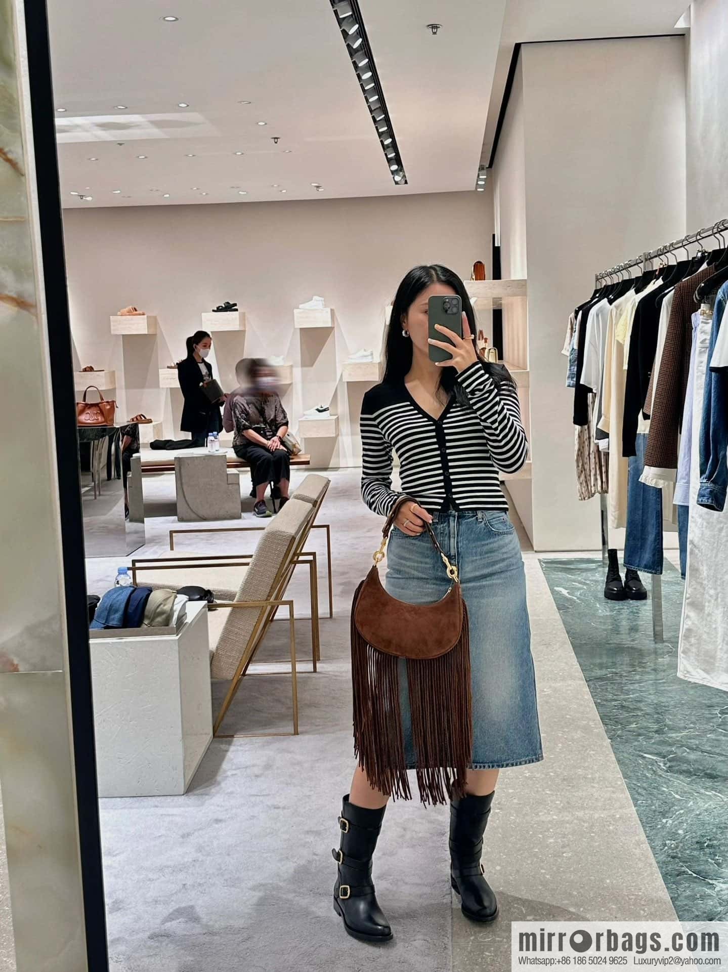 CELINE Vegetable Tanned Cow Leather Medium Tube Lace-Up Locomotive Boots