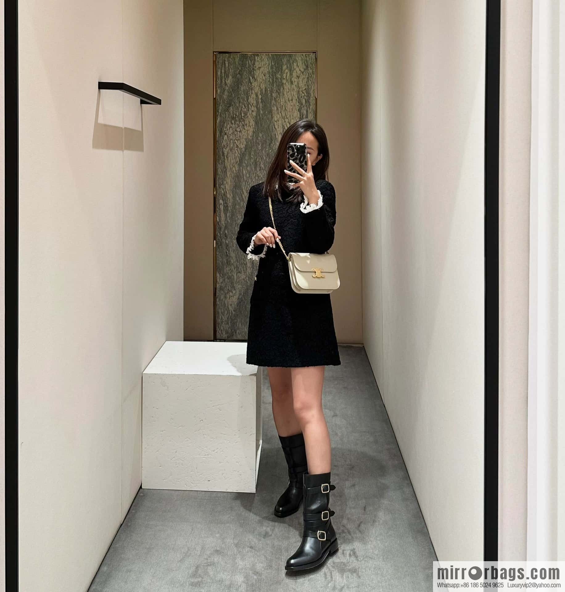 CELINE Vegetable Tanned Cow Leather Medium Tube Lace-Up Locomotive Boots