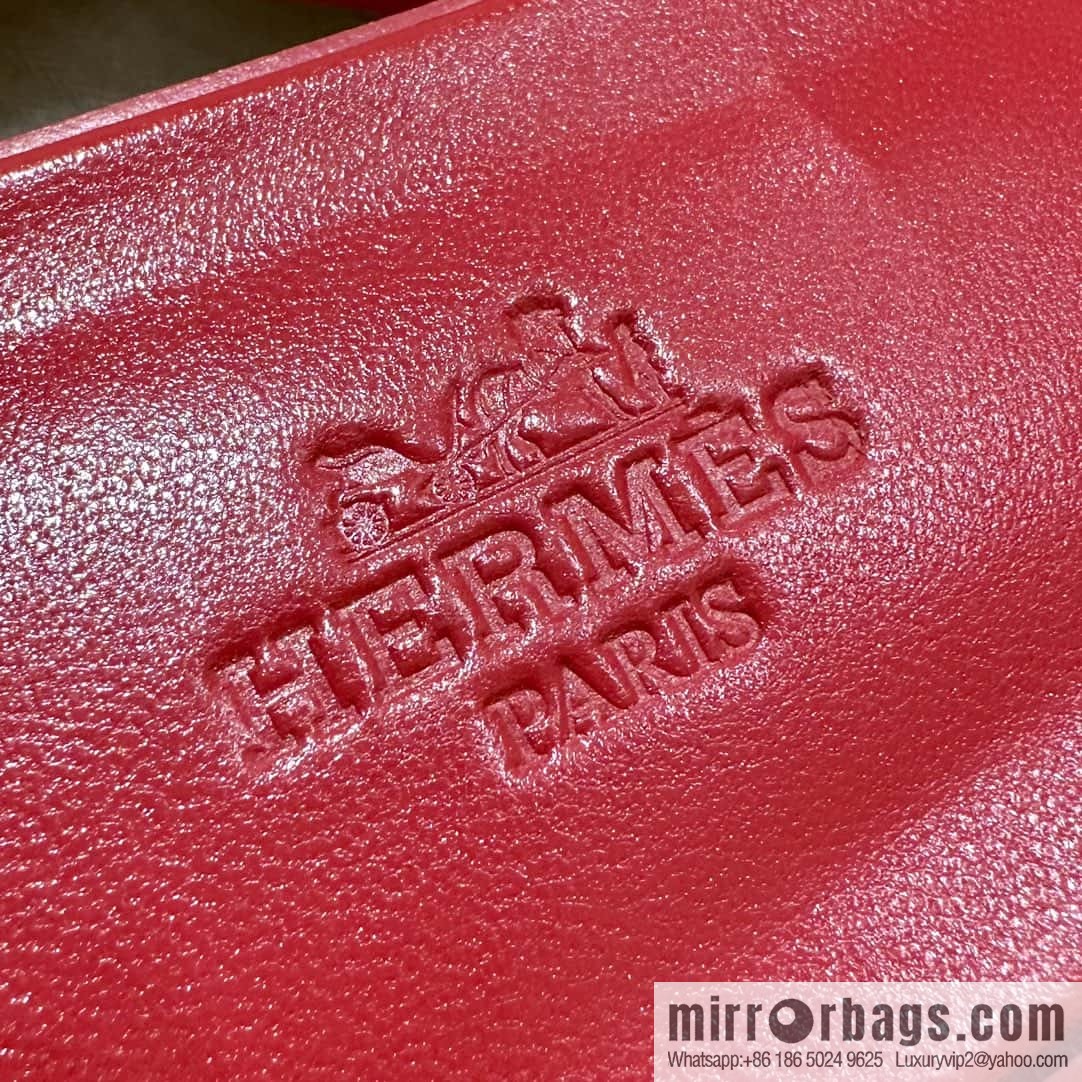 Hermès leather outsole H slippers, red