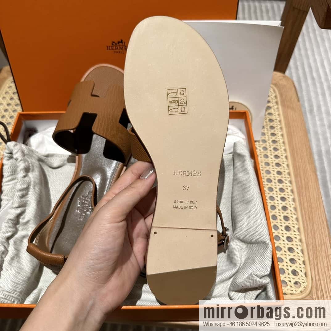 Hermès imported Italian cowhide, new small sandals