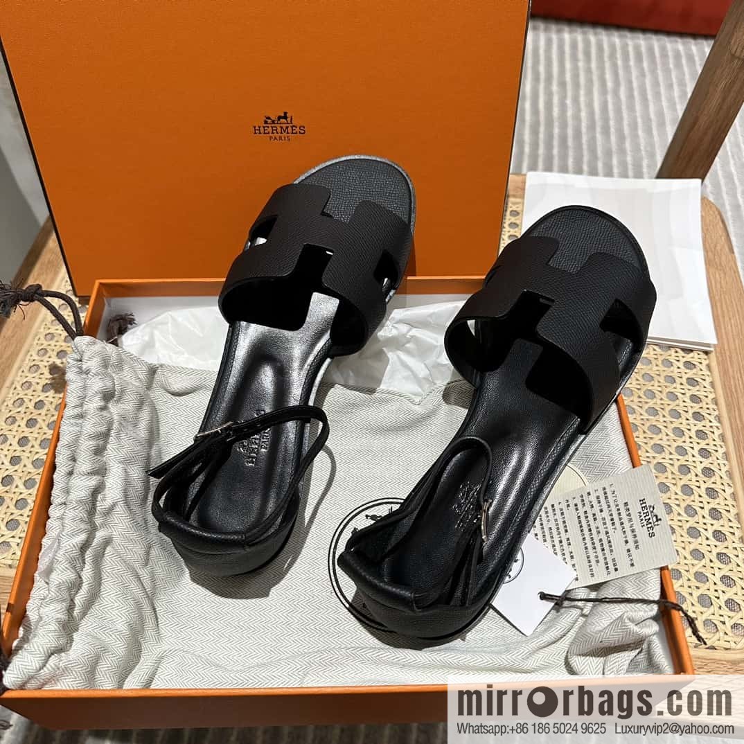 Hermès imported Italian cowhide, new small sandals