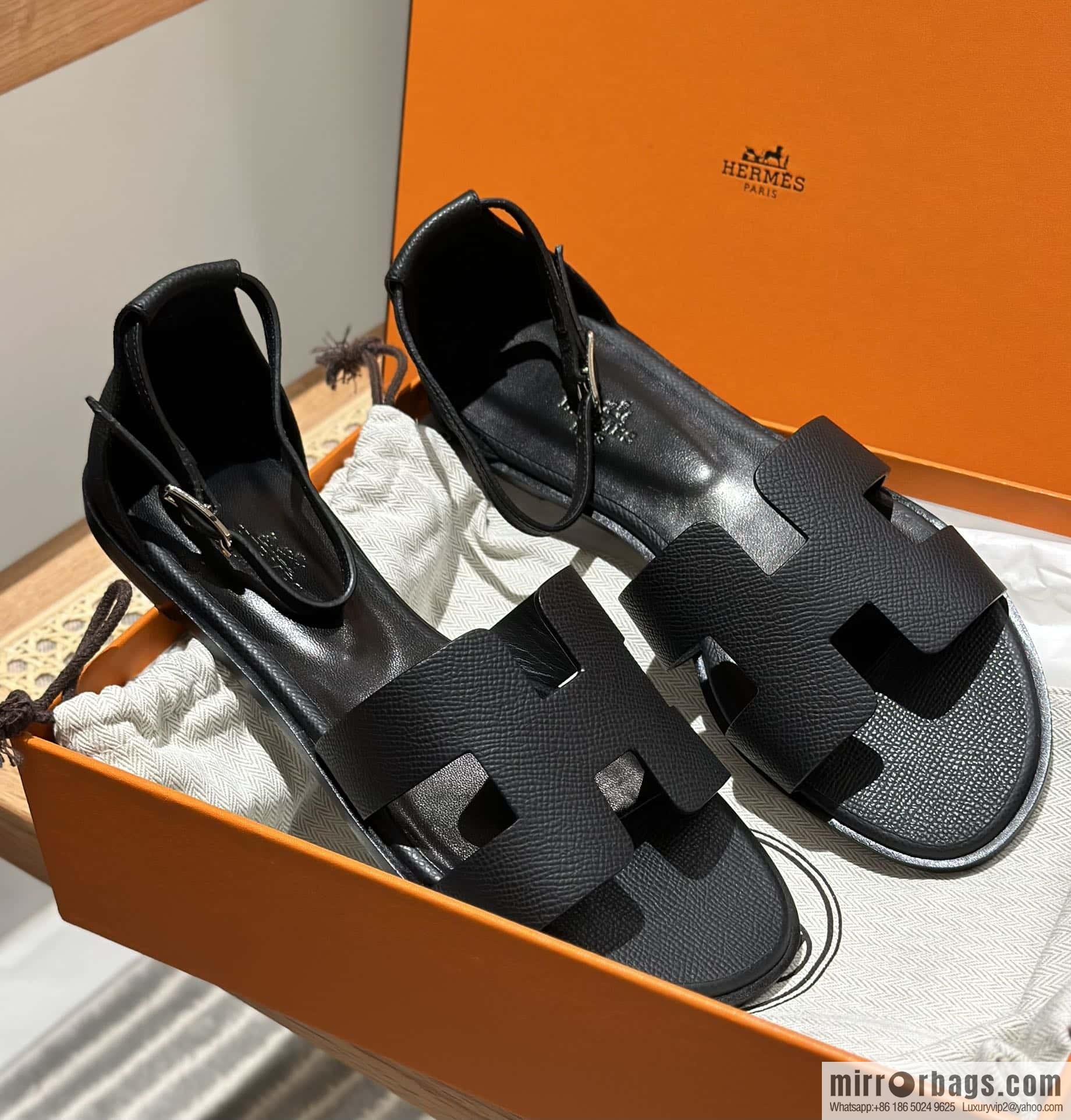 Hermès imported Italian cowhide, new small sandals