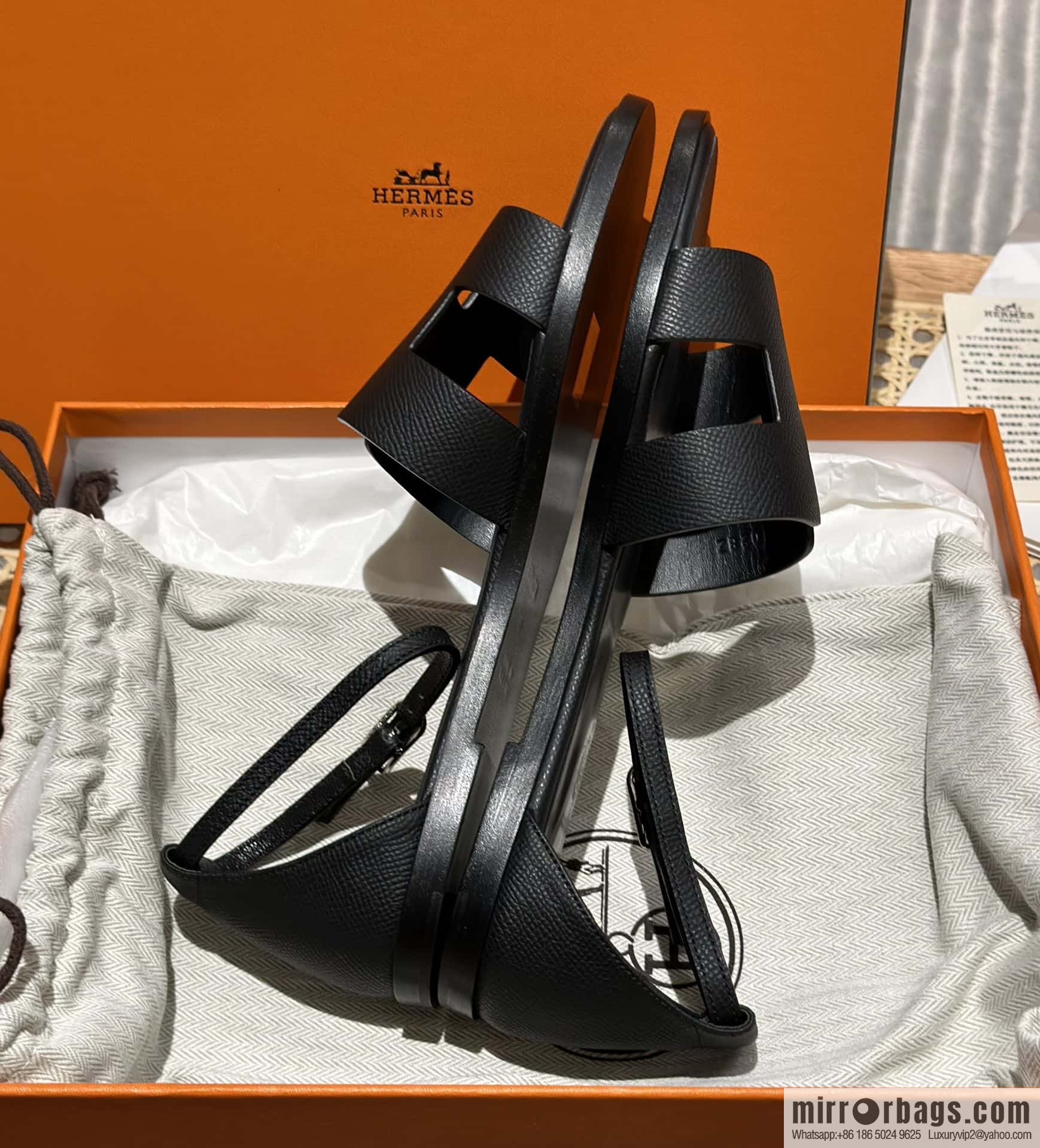 Hermès imported Italian cowhide, new small sandals