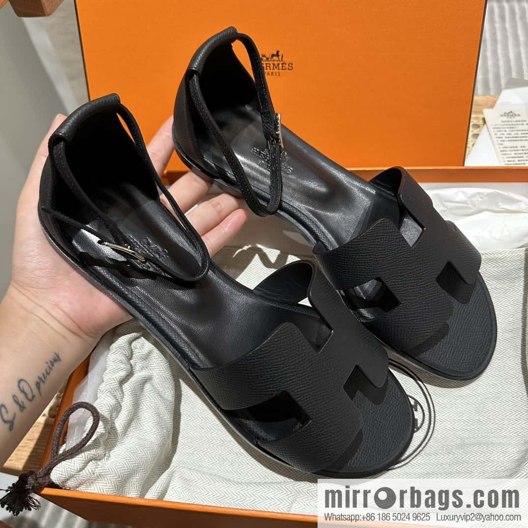 Hermès imported Italian cowhide, new small sandals