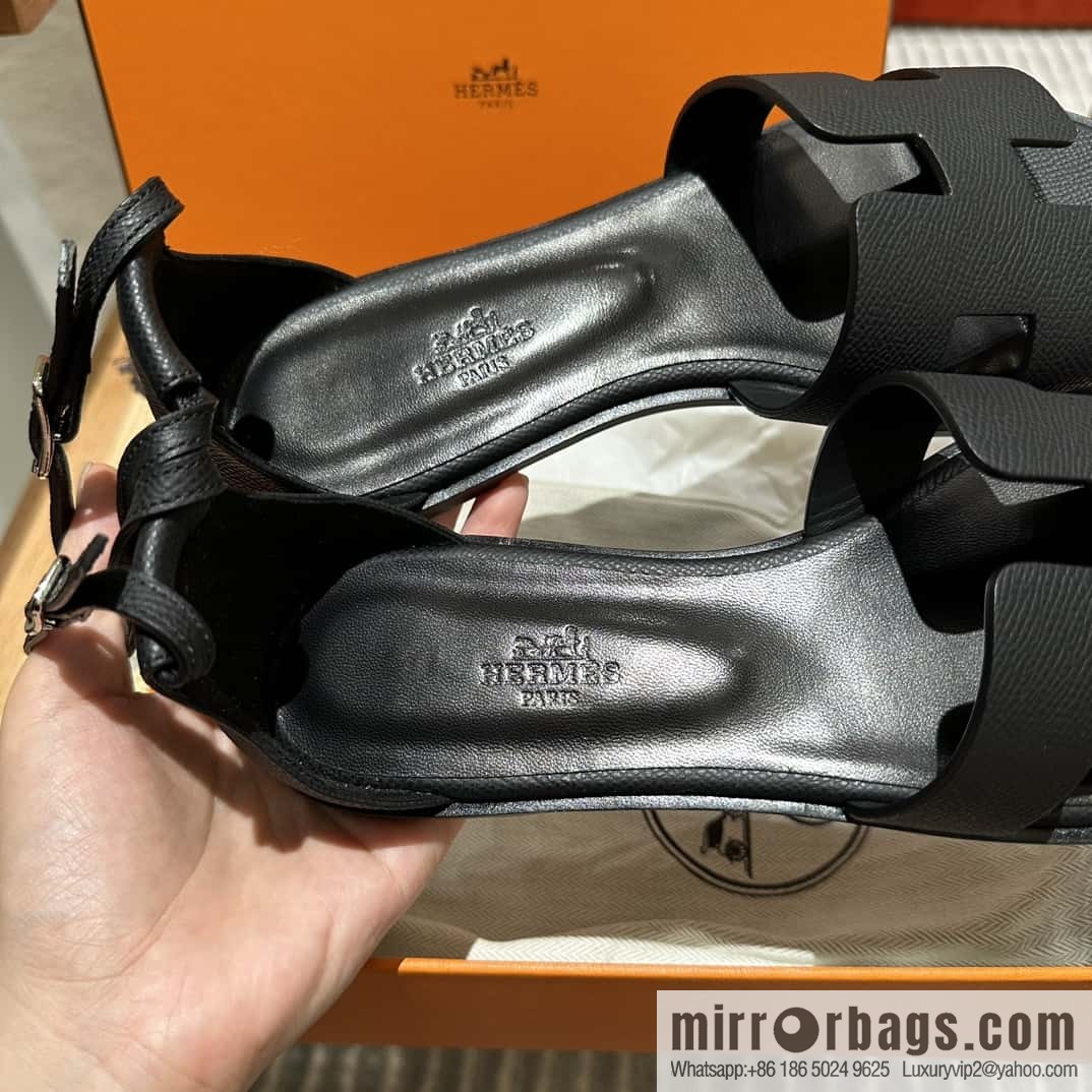 Hermès imported Italian cowhide, new small sandals