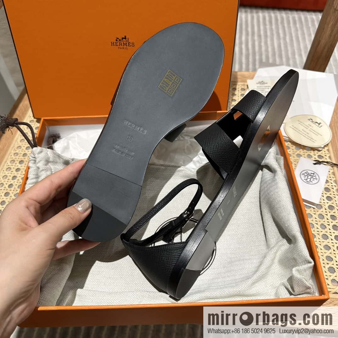Hermès imported Italian cowhide, new small sandals