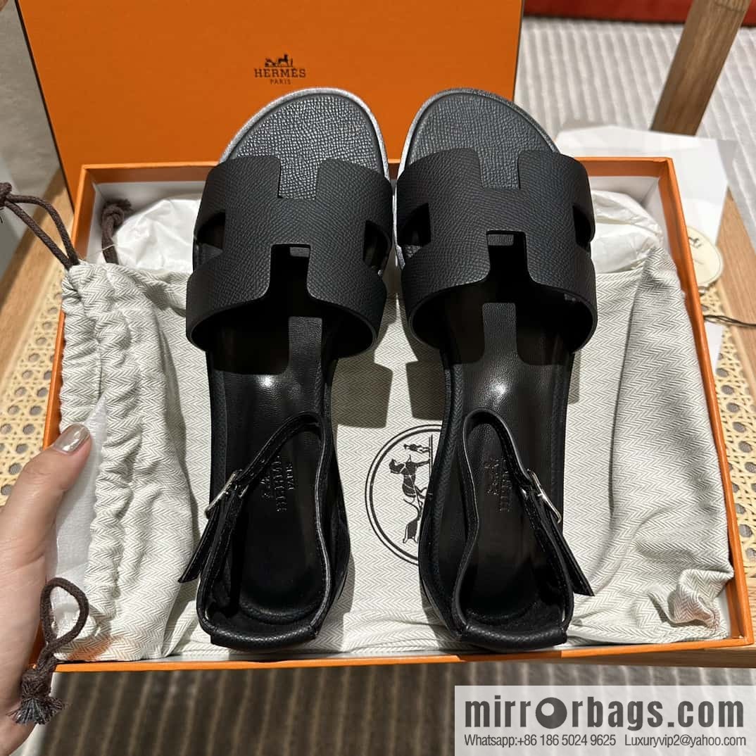 Hermès imported Italian cowhide, new small sandals
