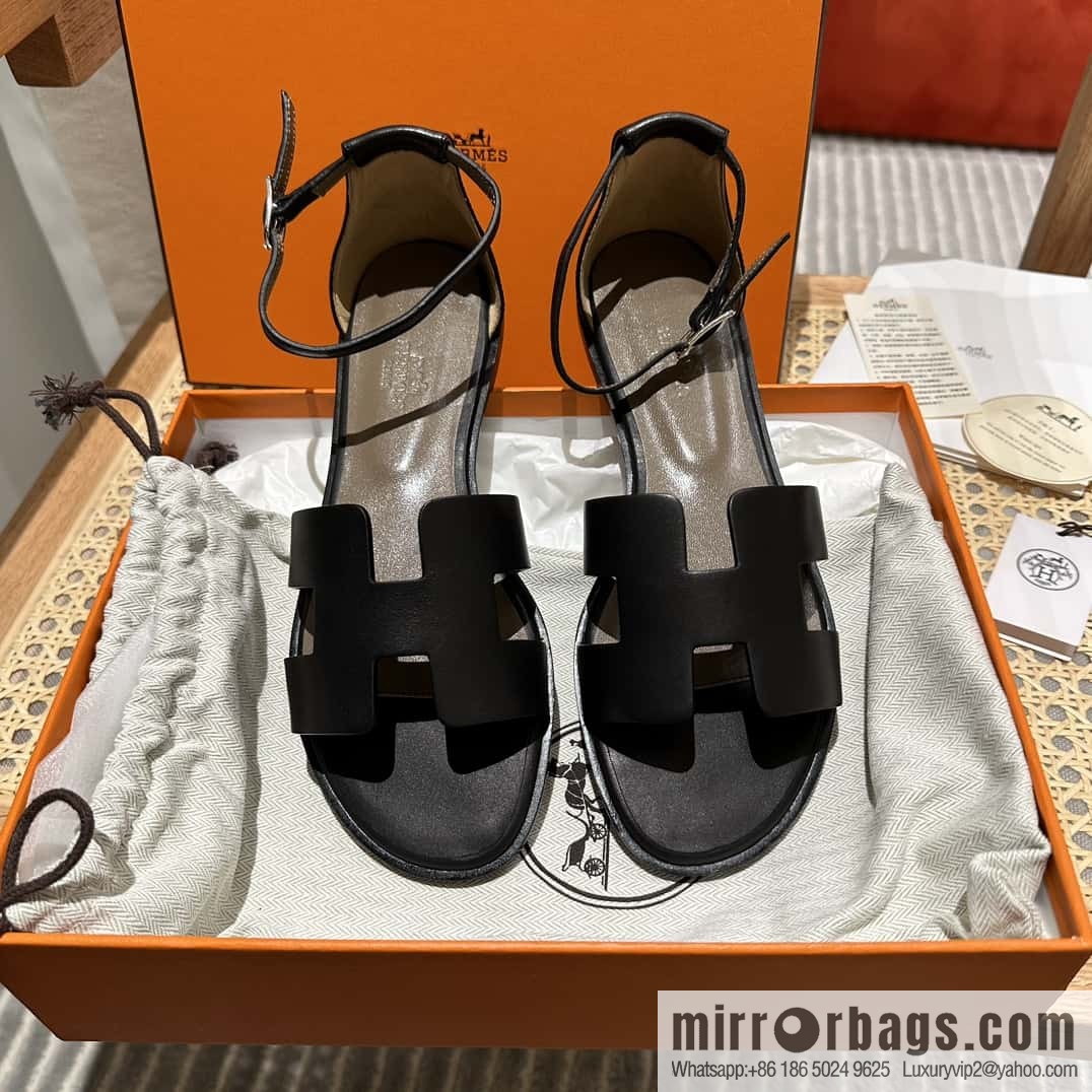 Hermès imported Italian cowhide, new small sandals
