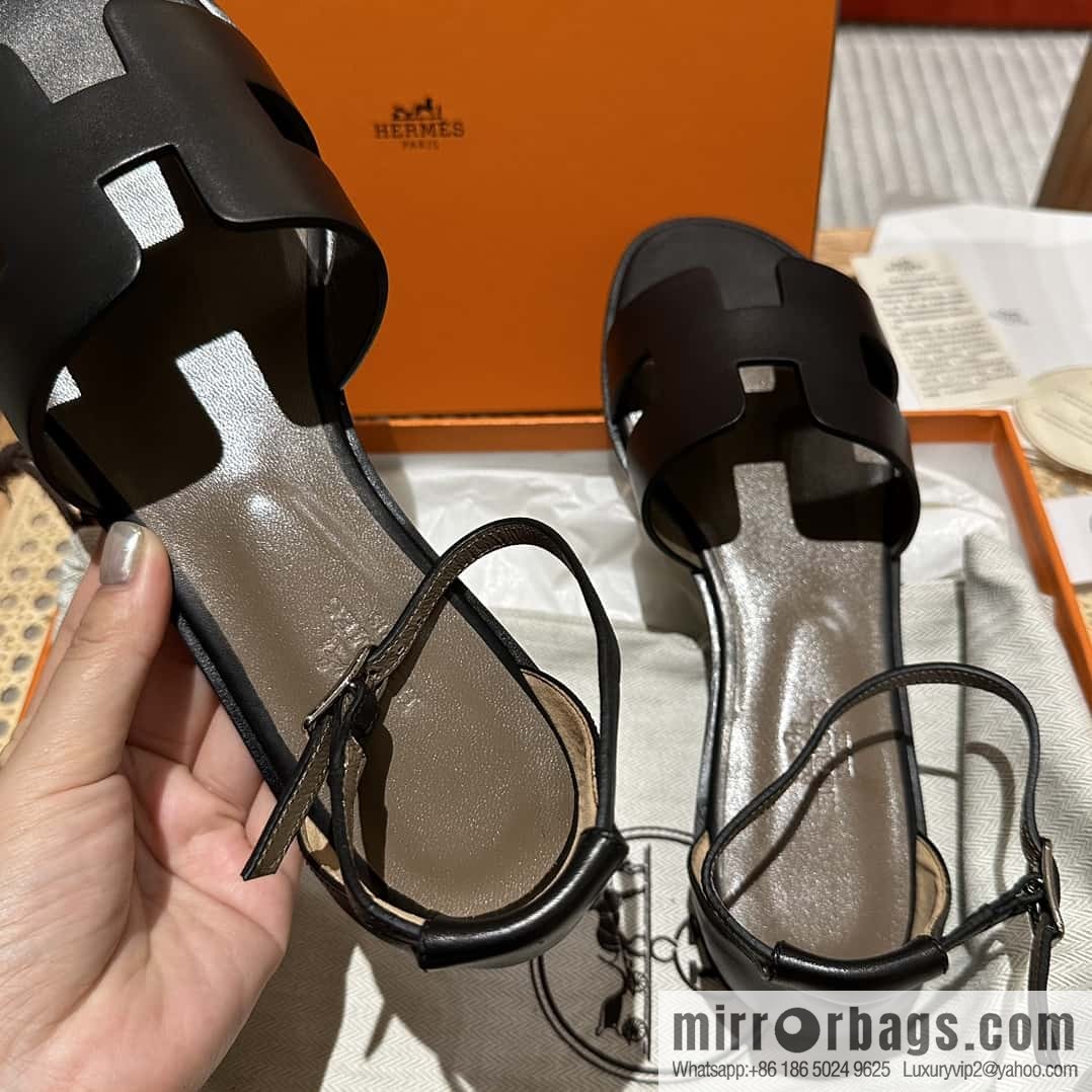 Hermès imported Italian cowhide, new small sandals