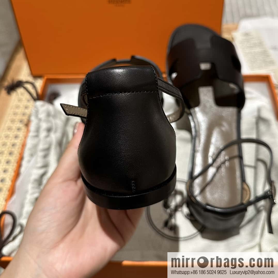 Hermès imported Italian cowhide, new small sandals