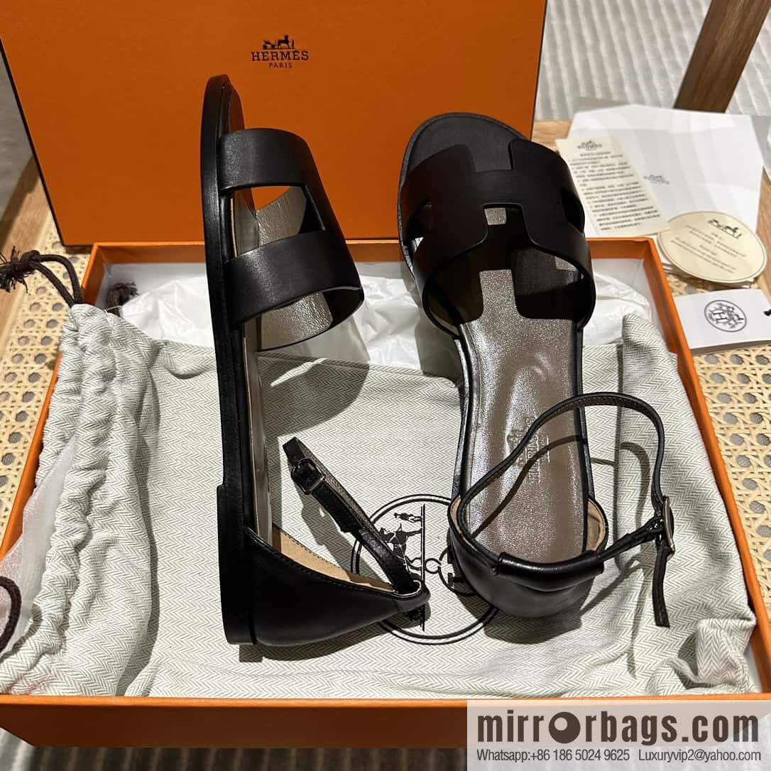 Hermès imported Italian cowhide, new small sandals