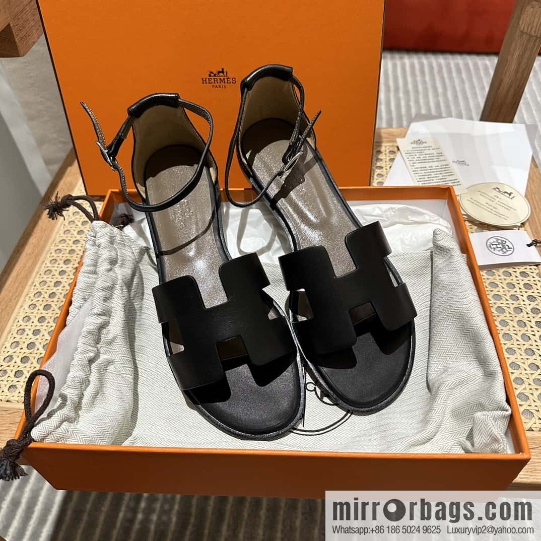 Hermès imported Italian cowhide, new small sandals