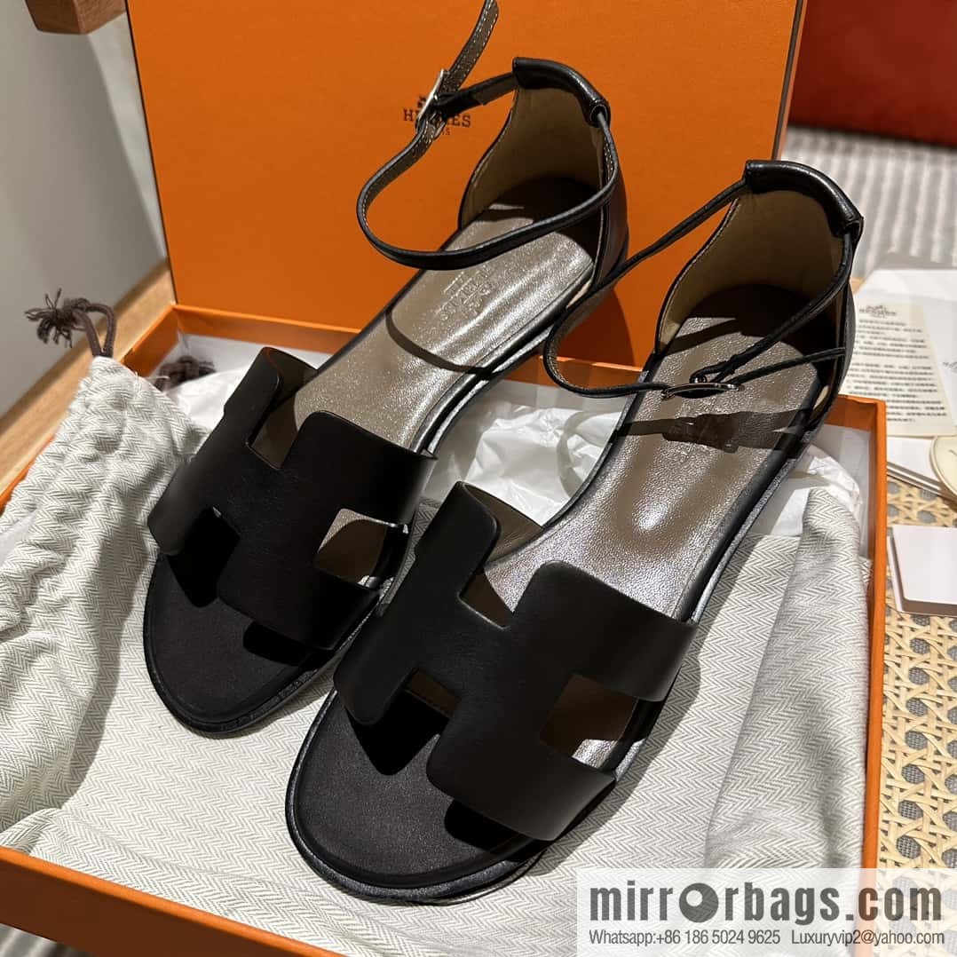 Hermès imported Italian cowhide, new small sandals