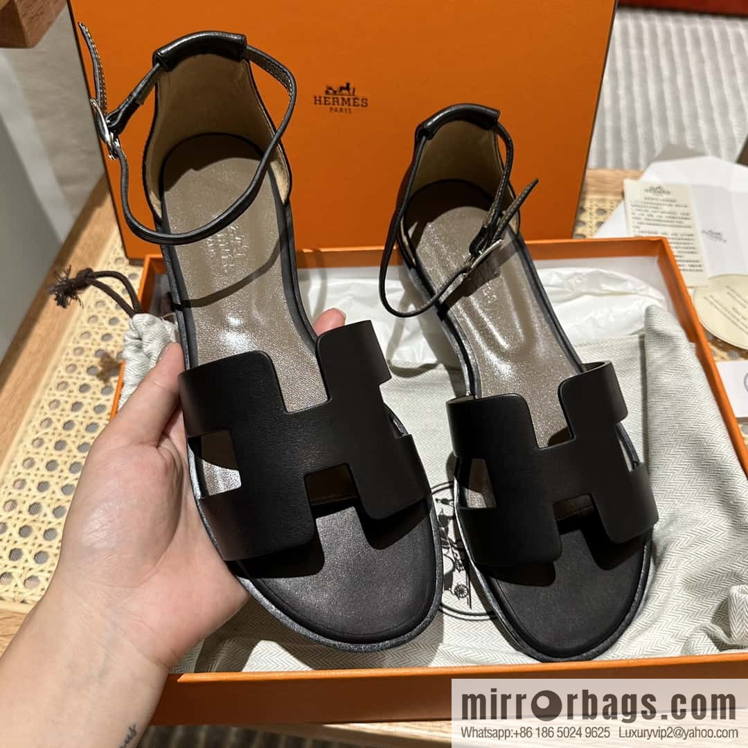 Hermès imported Italian cowhide, new small sandals