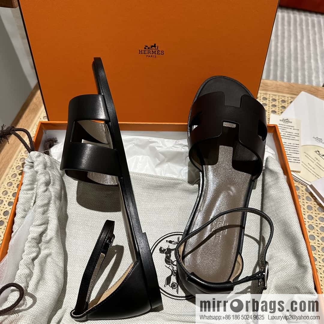 Hermès imported Italian cowhide, new small sandals
