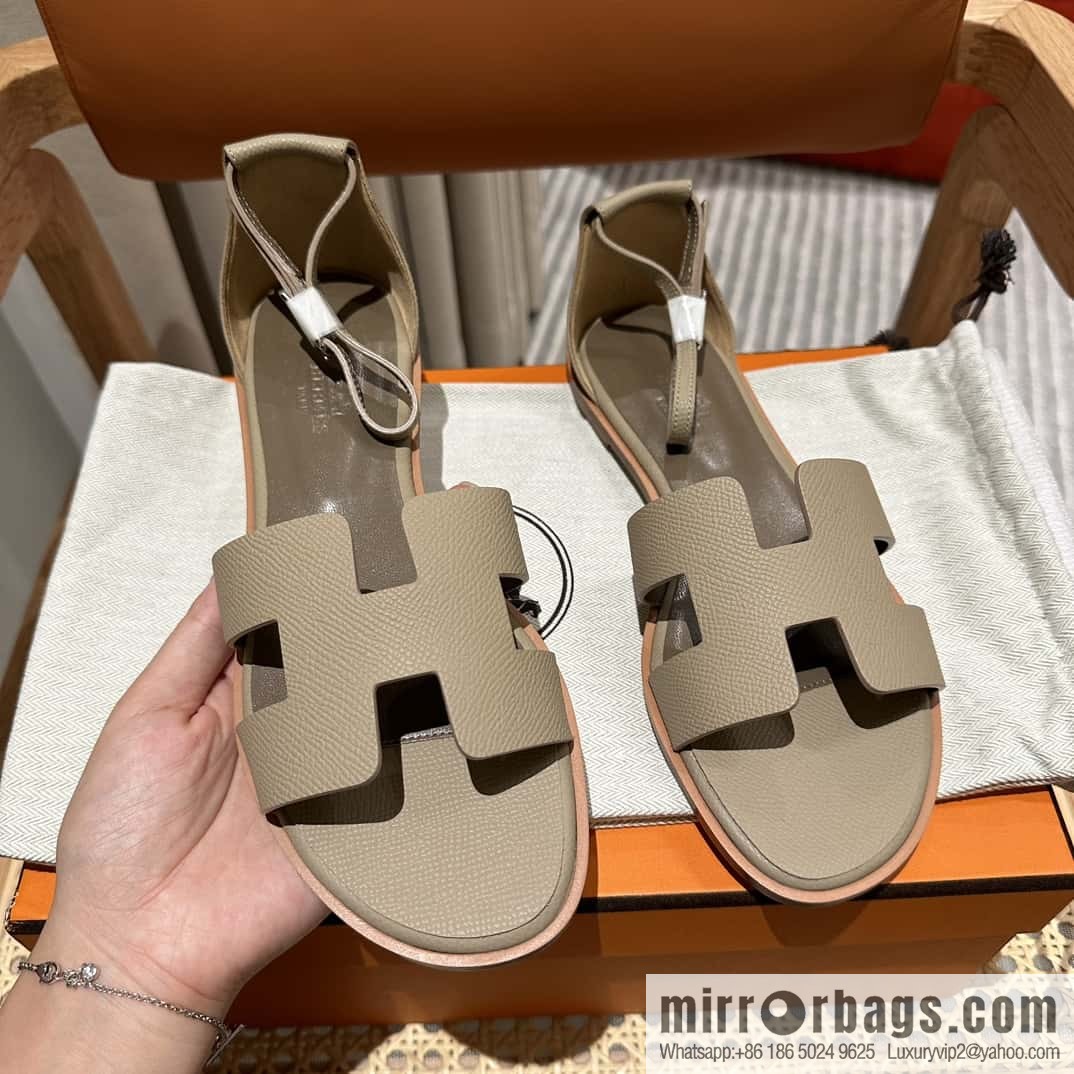 Hermès imported Italian cowhide, new small sandals