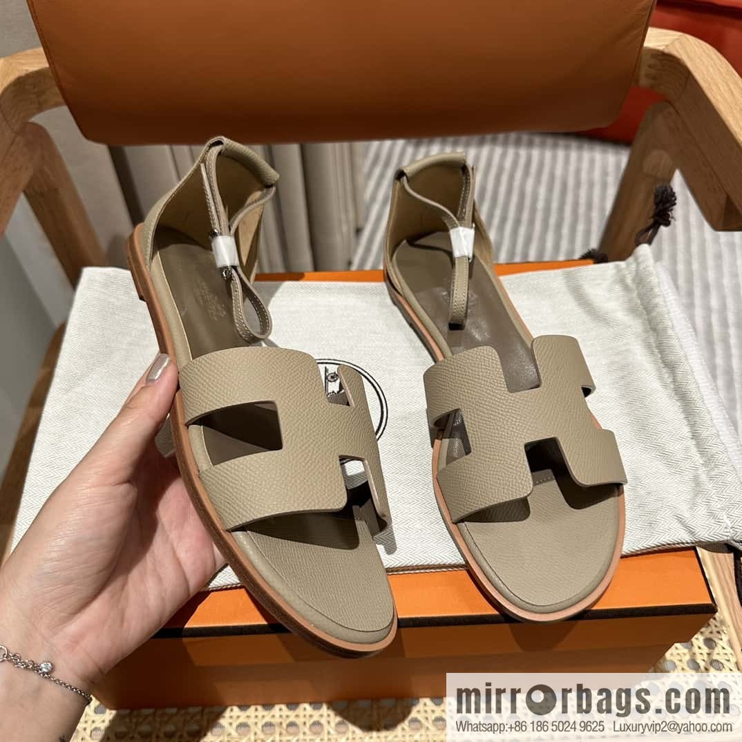Hermès imported Italian cowhide, new small sandals