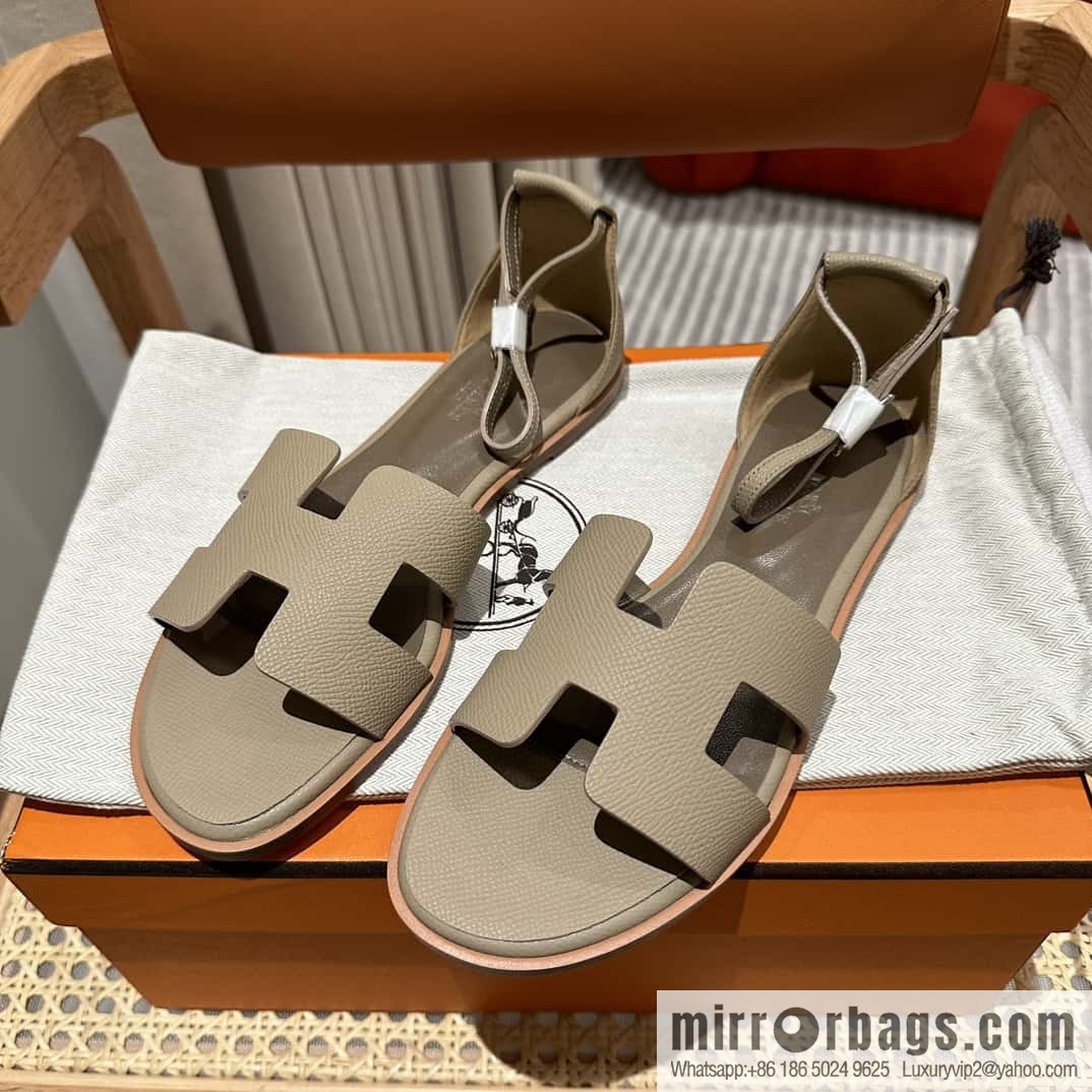 Hermès imported Italian cowhide, new small sandals