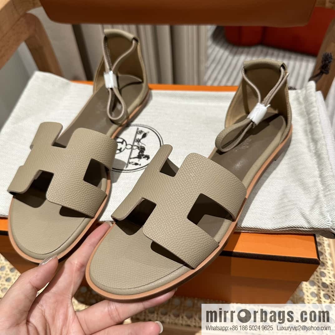 Hermès imported Italian cowhide, new small sandals