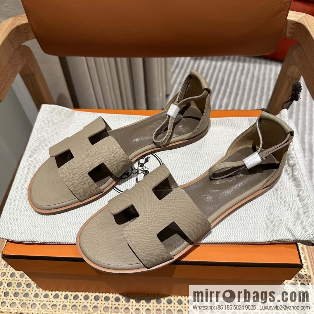 Hermès imported Italian cowhide, new small sandals