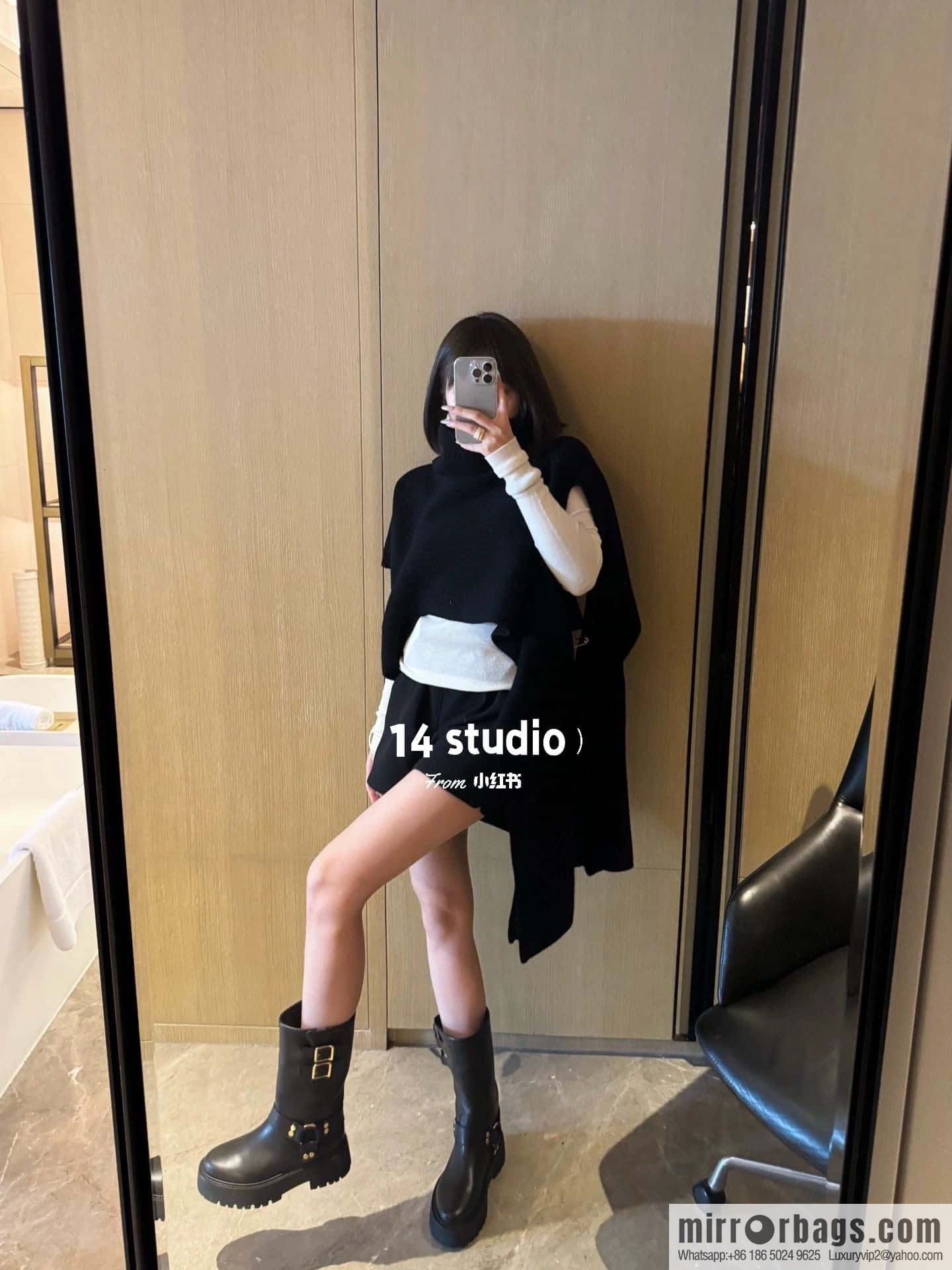 CELINE autumn and winter mid-tube thick-soled knight locomotive boots