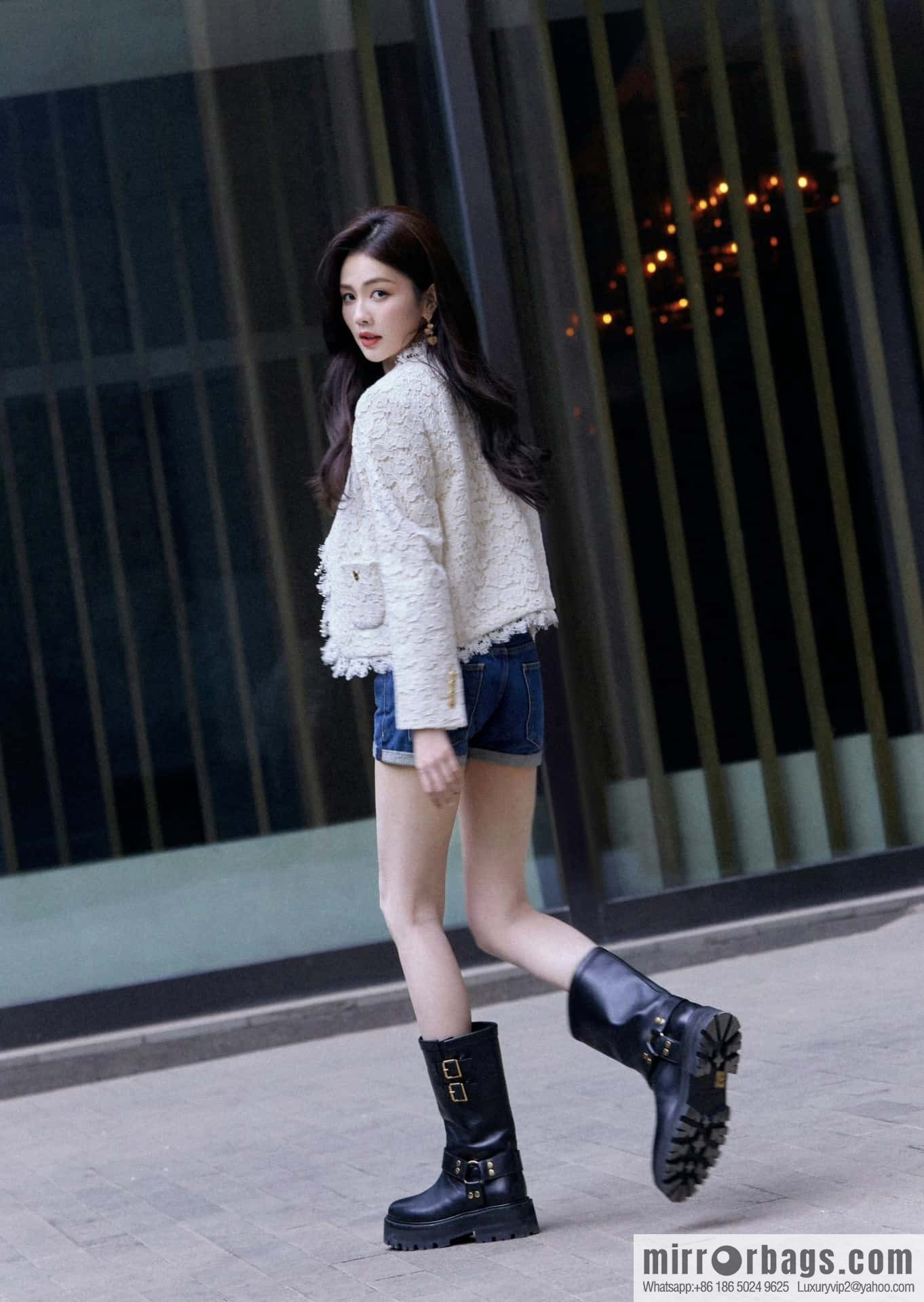 CELINE autumn and winter mid-tube thick-soled knight locomotive boots