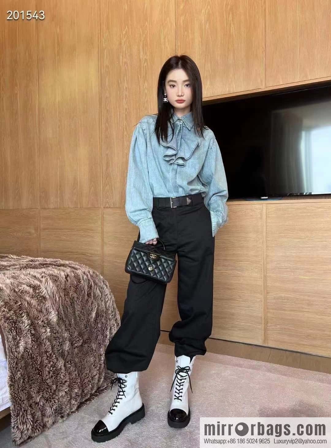 CHANEL Xiaoxiang autumn and winter lace-up thick-soled locomotive boots