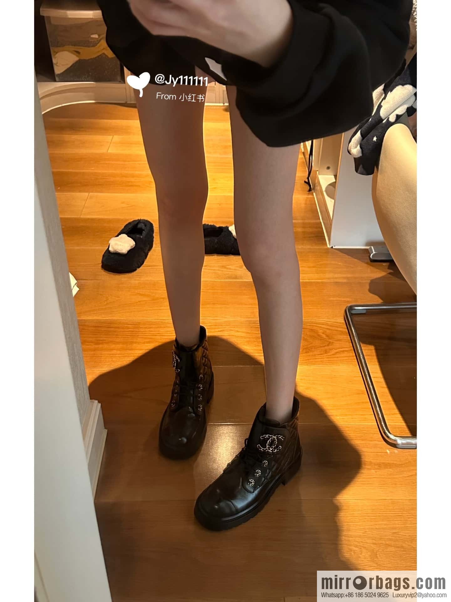 CHANEL Xiaoxiang autumn and winter classic diamond Martin boots