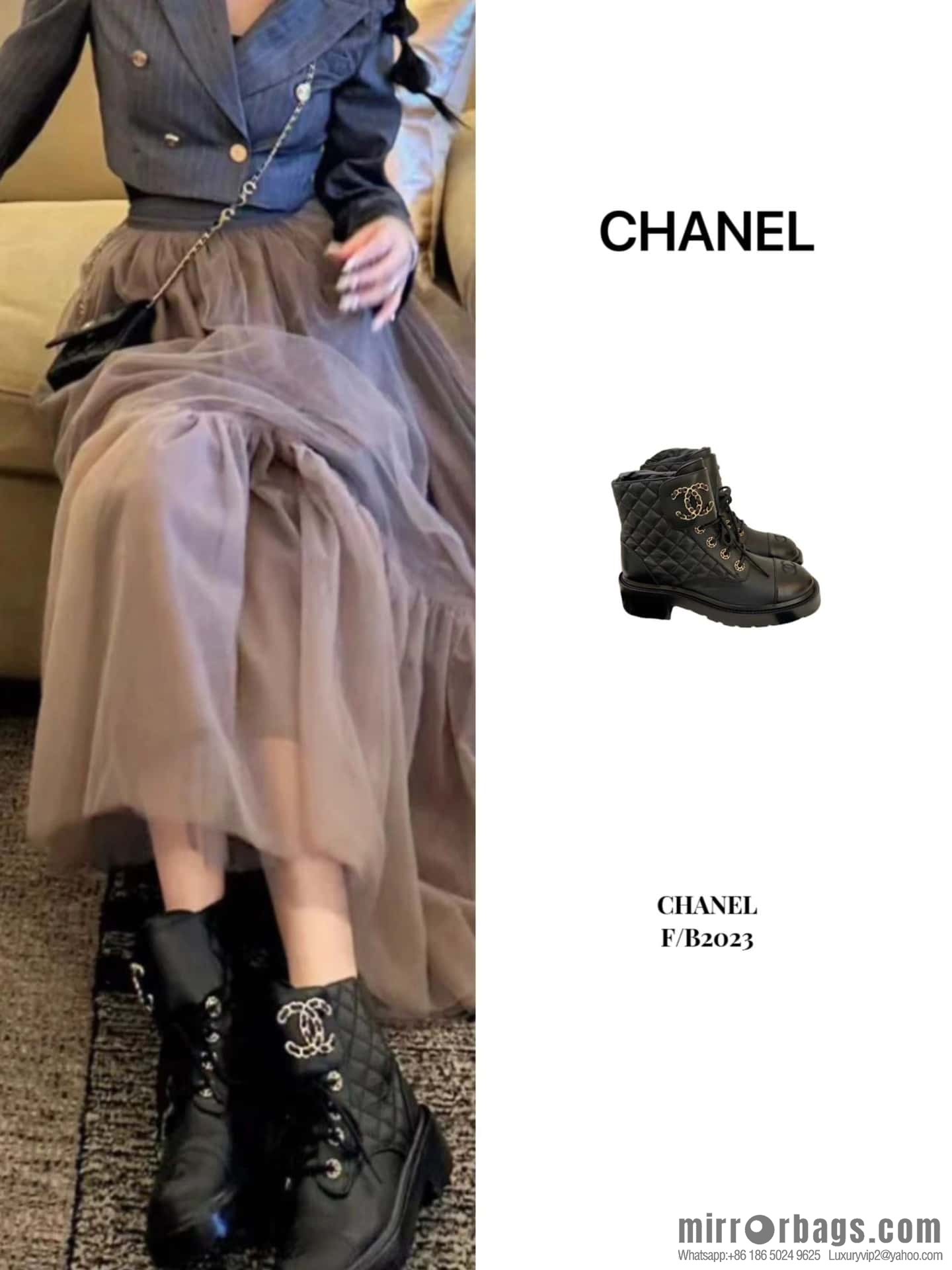 CHANEL Xiaoxiang autumn and winter classic diamond Martin boots