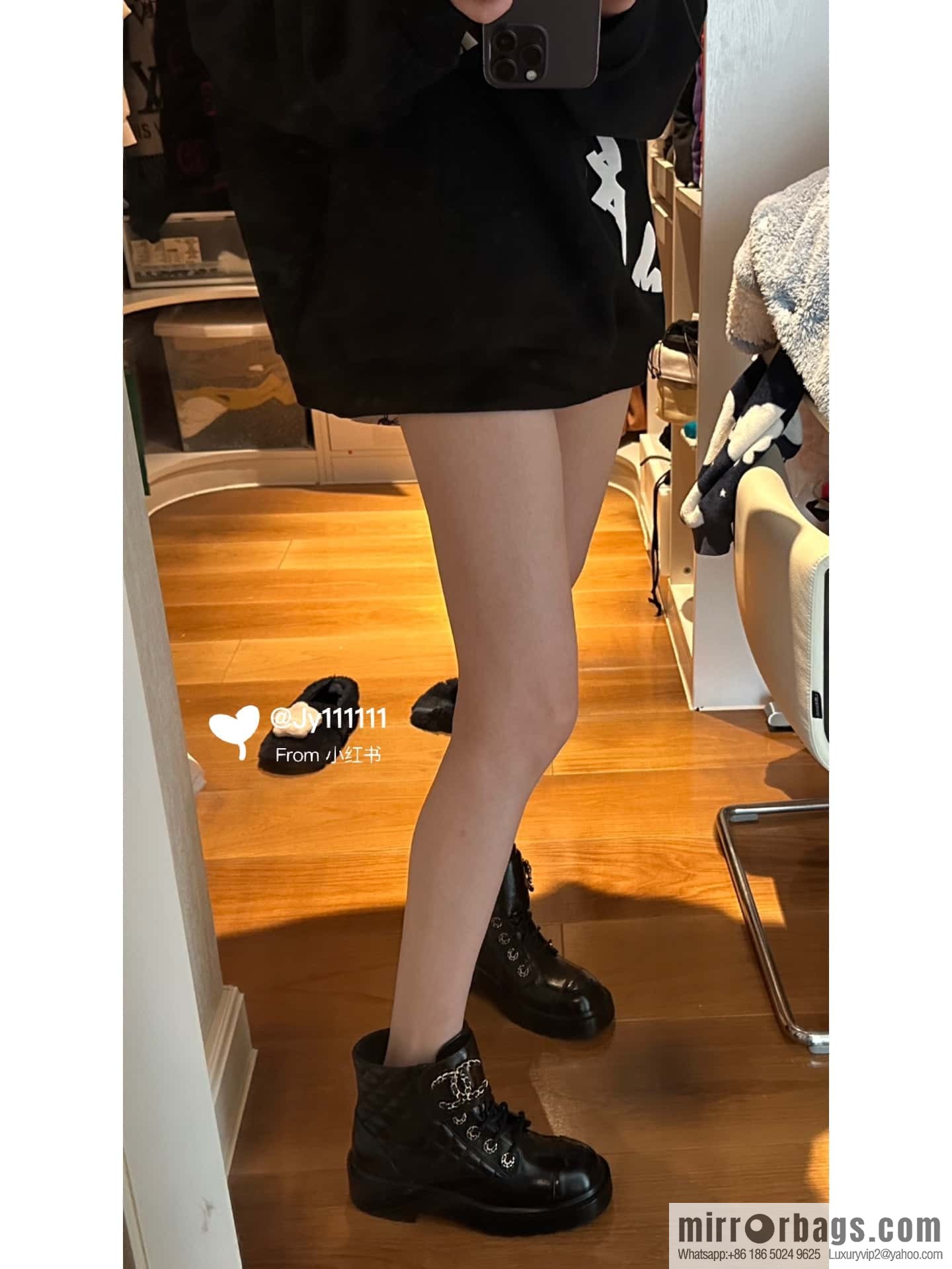 CHANEL Xiaoxiang autumn and winter classic diamond Martin boots