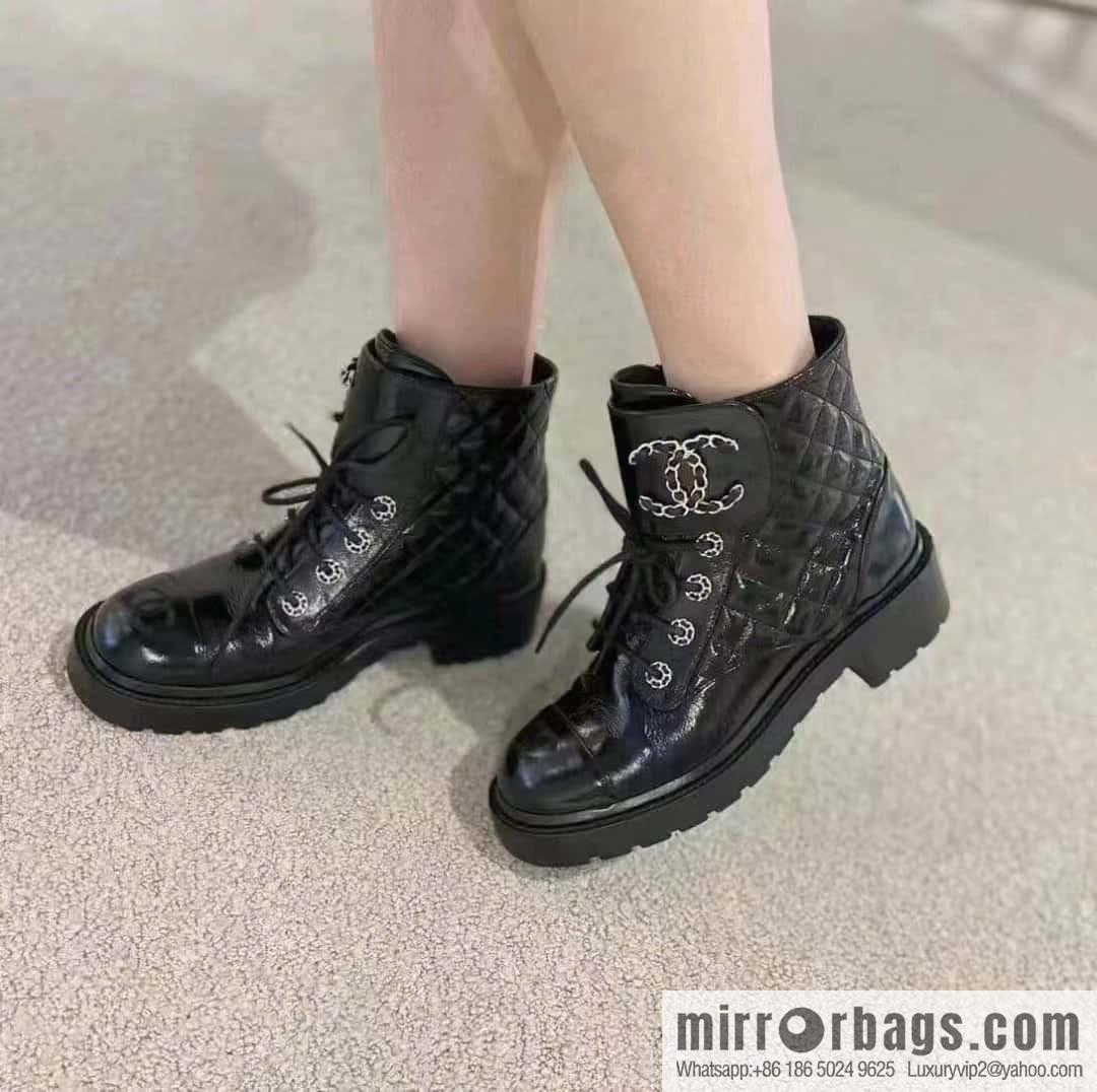 CHANEL Xiaoxiang autumn and winter classic diamond Martin boots