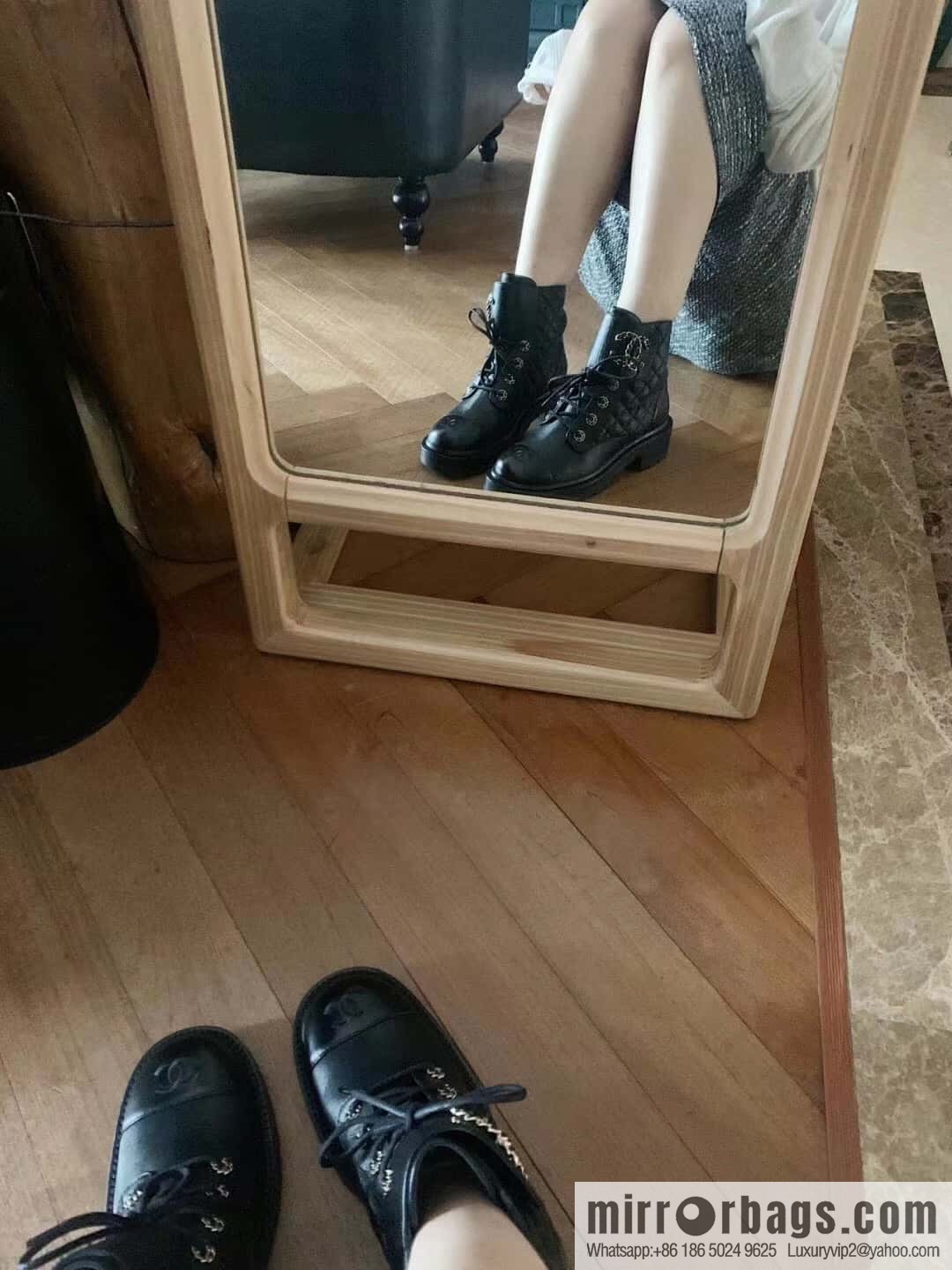 CHANEL Xiaoxiang autumn and winter classic diamond Martin boots