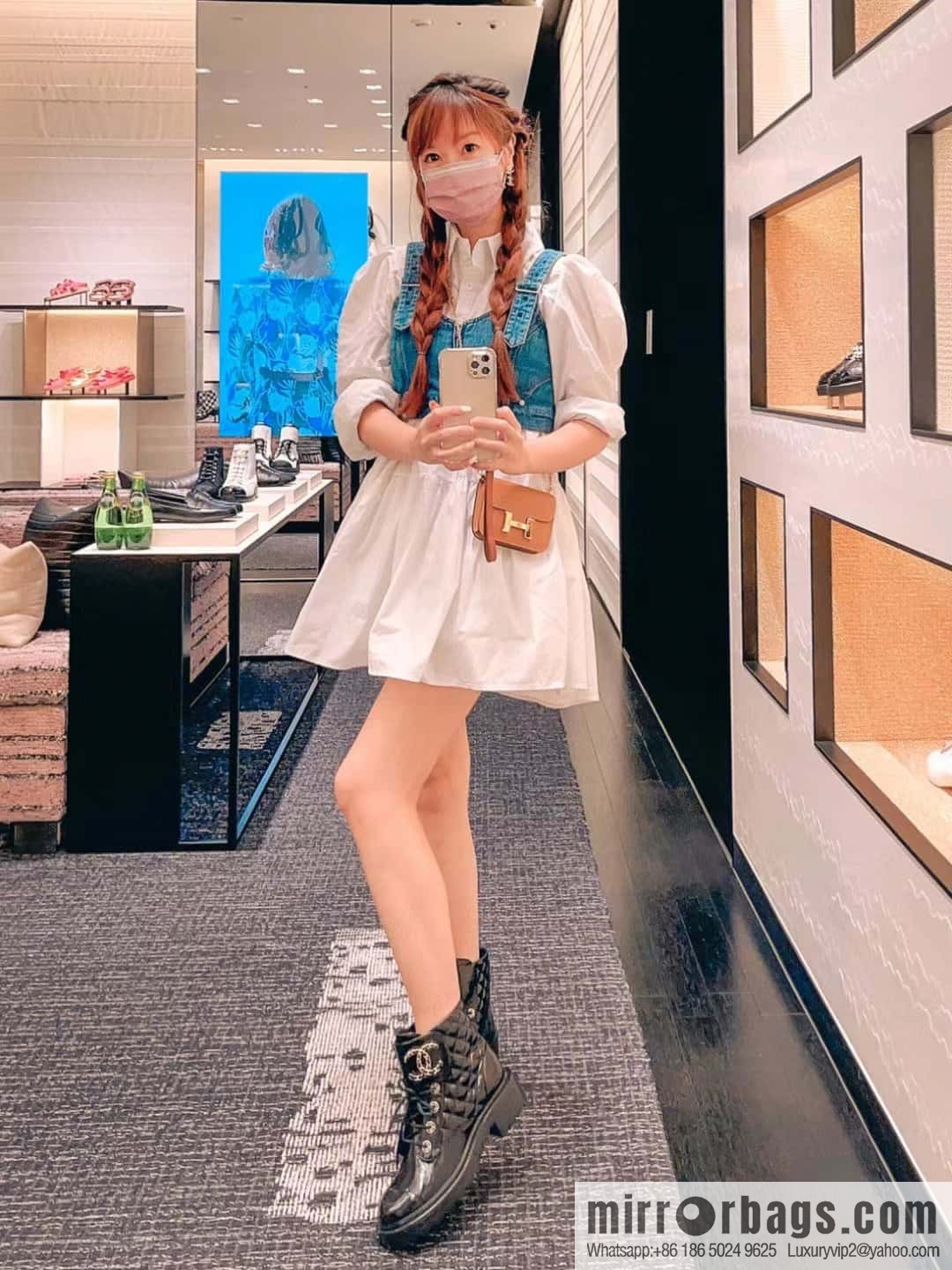 CHANEL Xiaoxiang autumn and winter classic diamond Martin boots